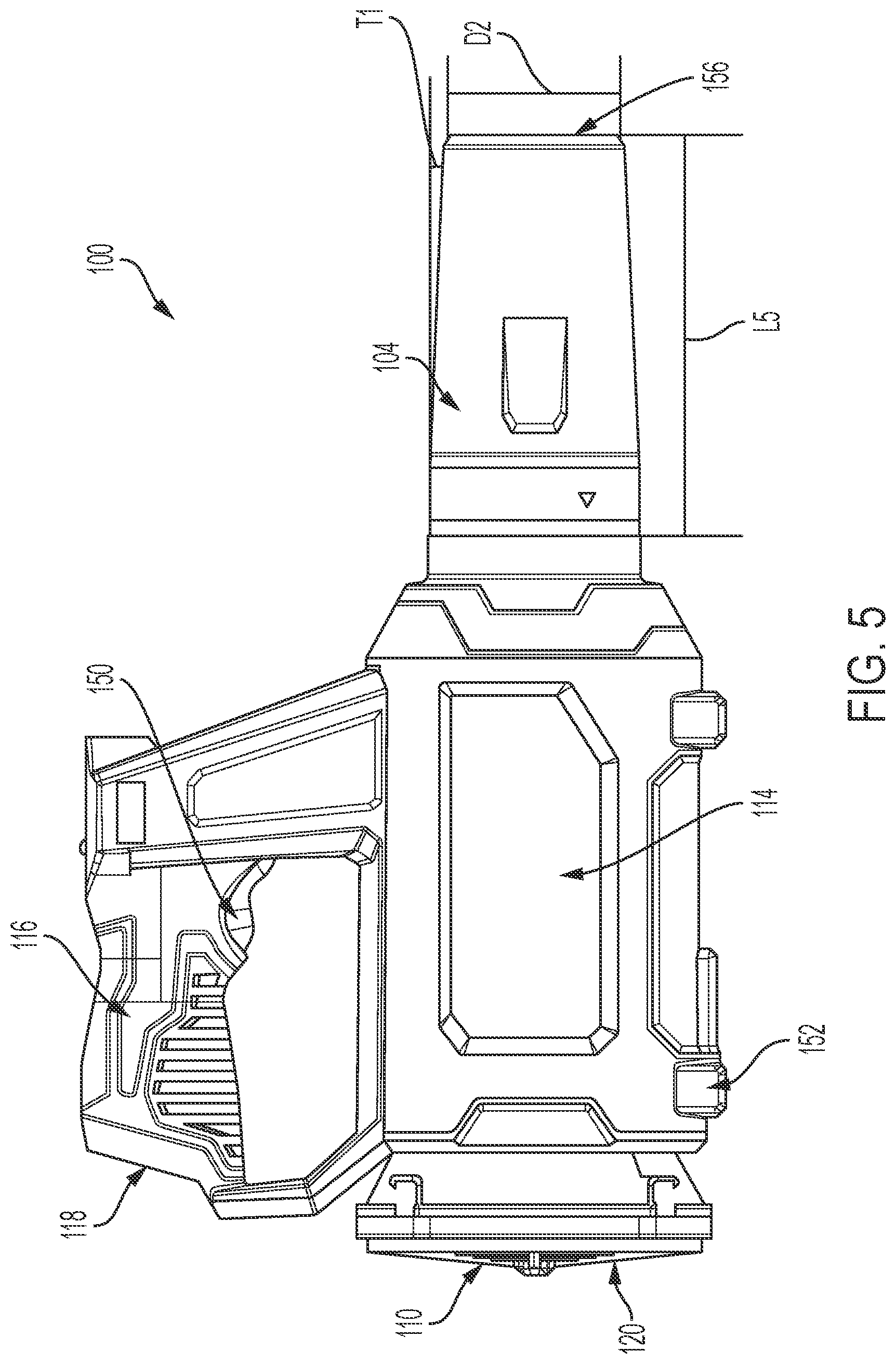 Patent US12426552 Figure 5 – Handheld blower