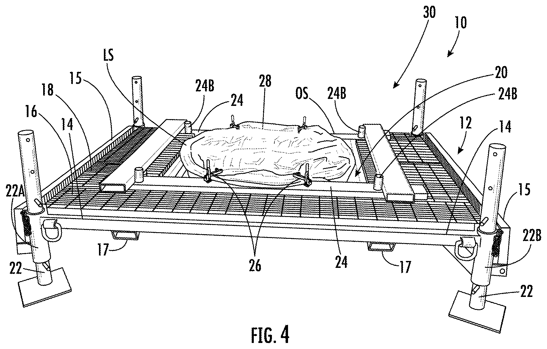 Patent US12426553 Figure 4 – Platforms, platform systems, safety grates and related methods for installation of vegetation-based remediation systems