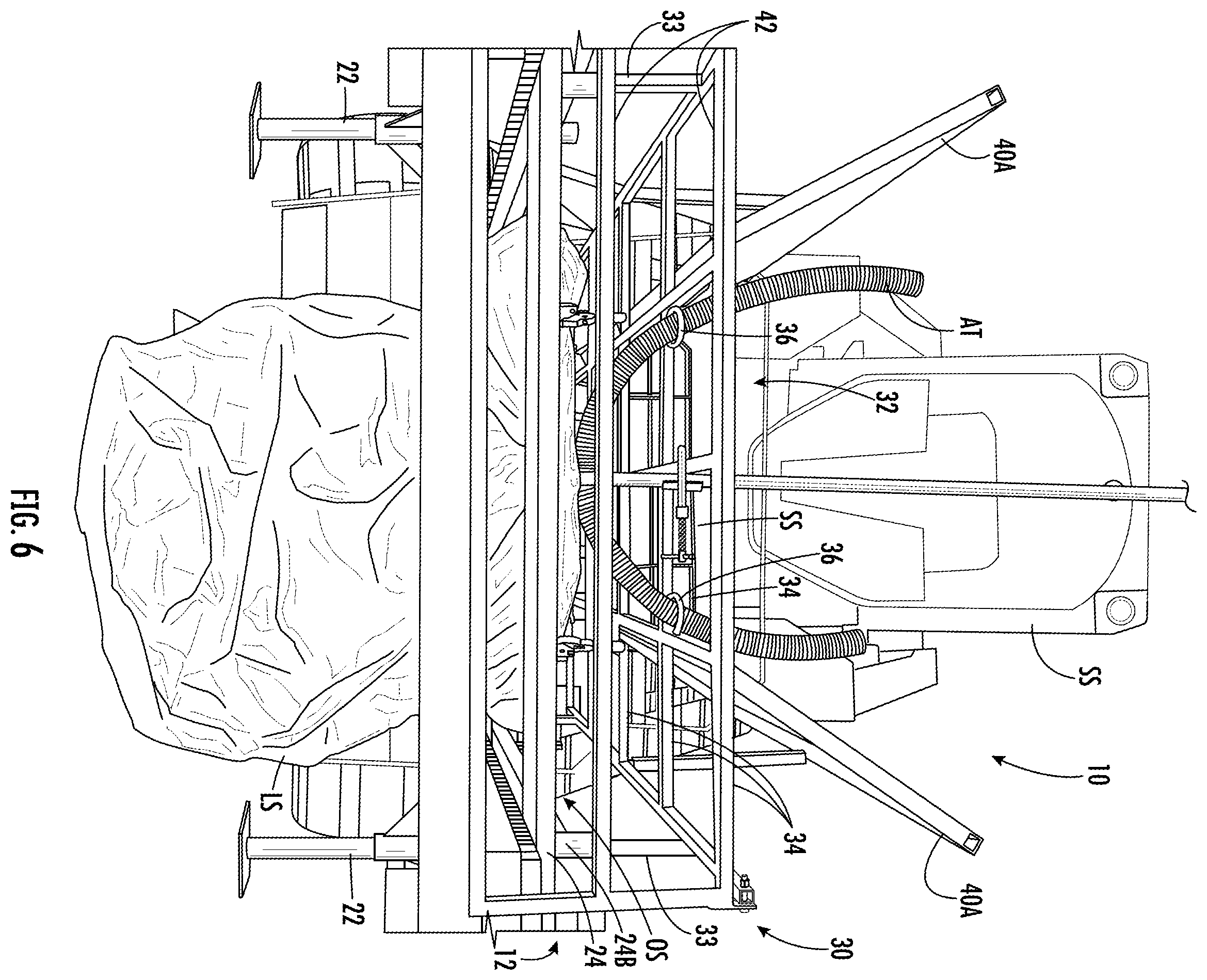 Patent US12426553 Figure 6 – Platforms, platform systems, safety grates and related methods for installation of vegetation-based remediation systems