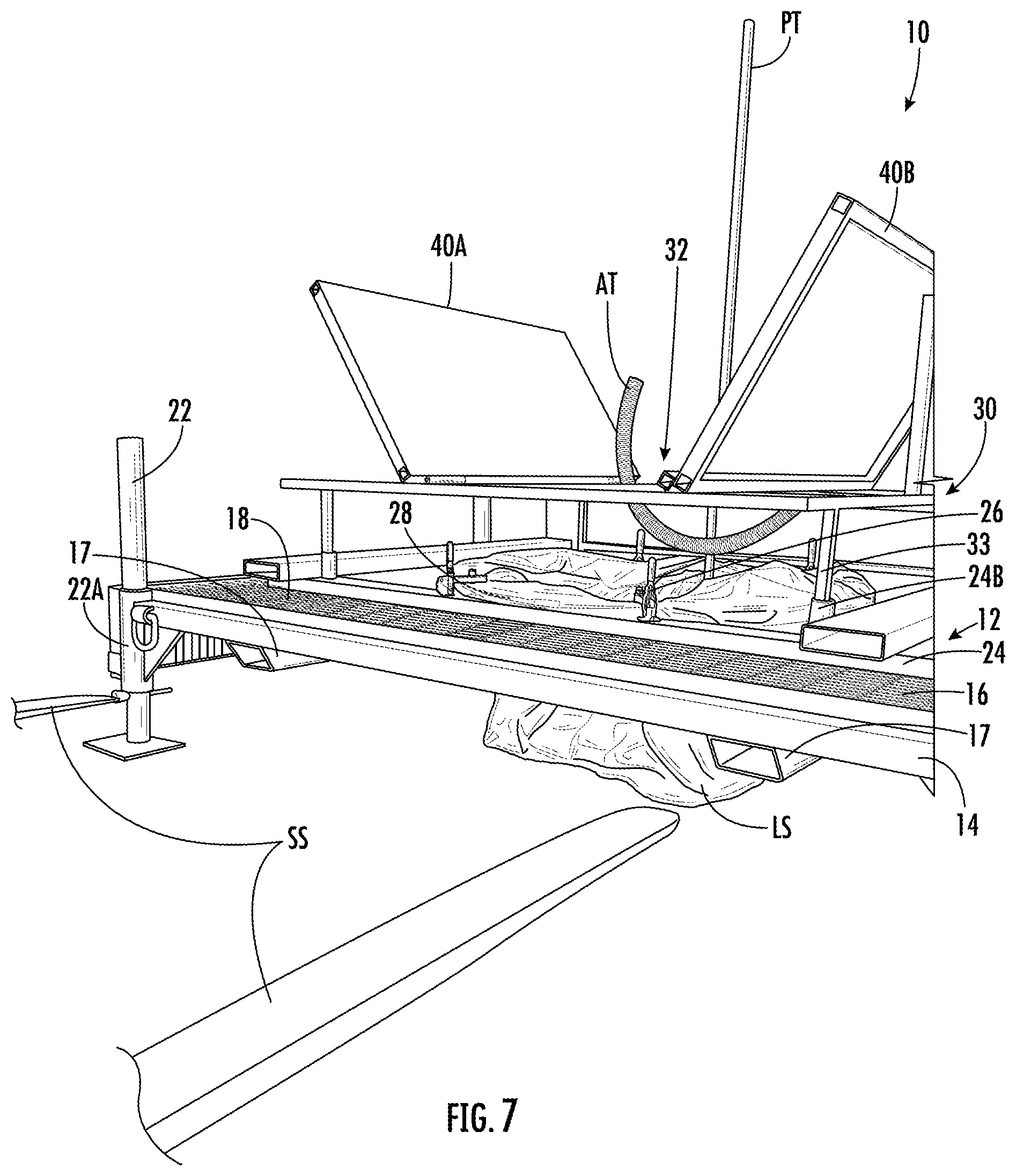 Patent US12426553 Figure 7 – Platforms, platform systems, safety grates and related methods for installation of vegetation-based remediation systems