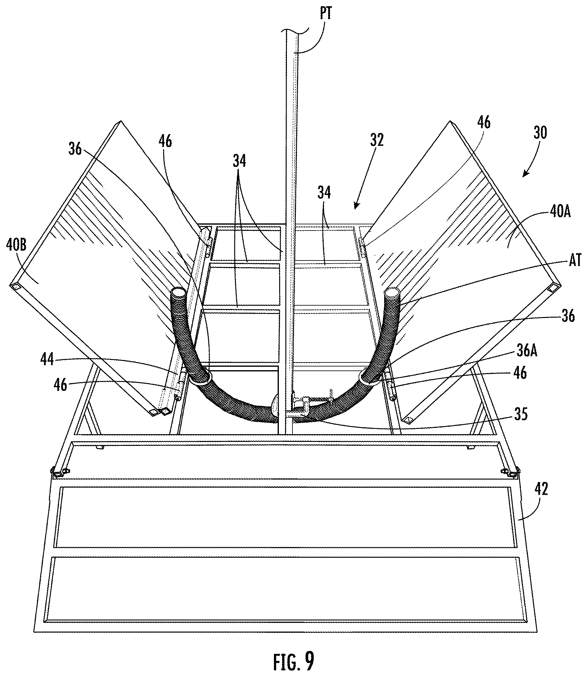 Patent US12426553 Figure 9 – Platforms, platform systems, safety grates and related methods for installation of vegetation-based remediation systems