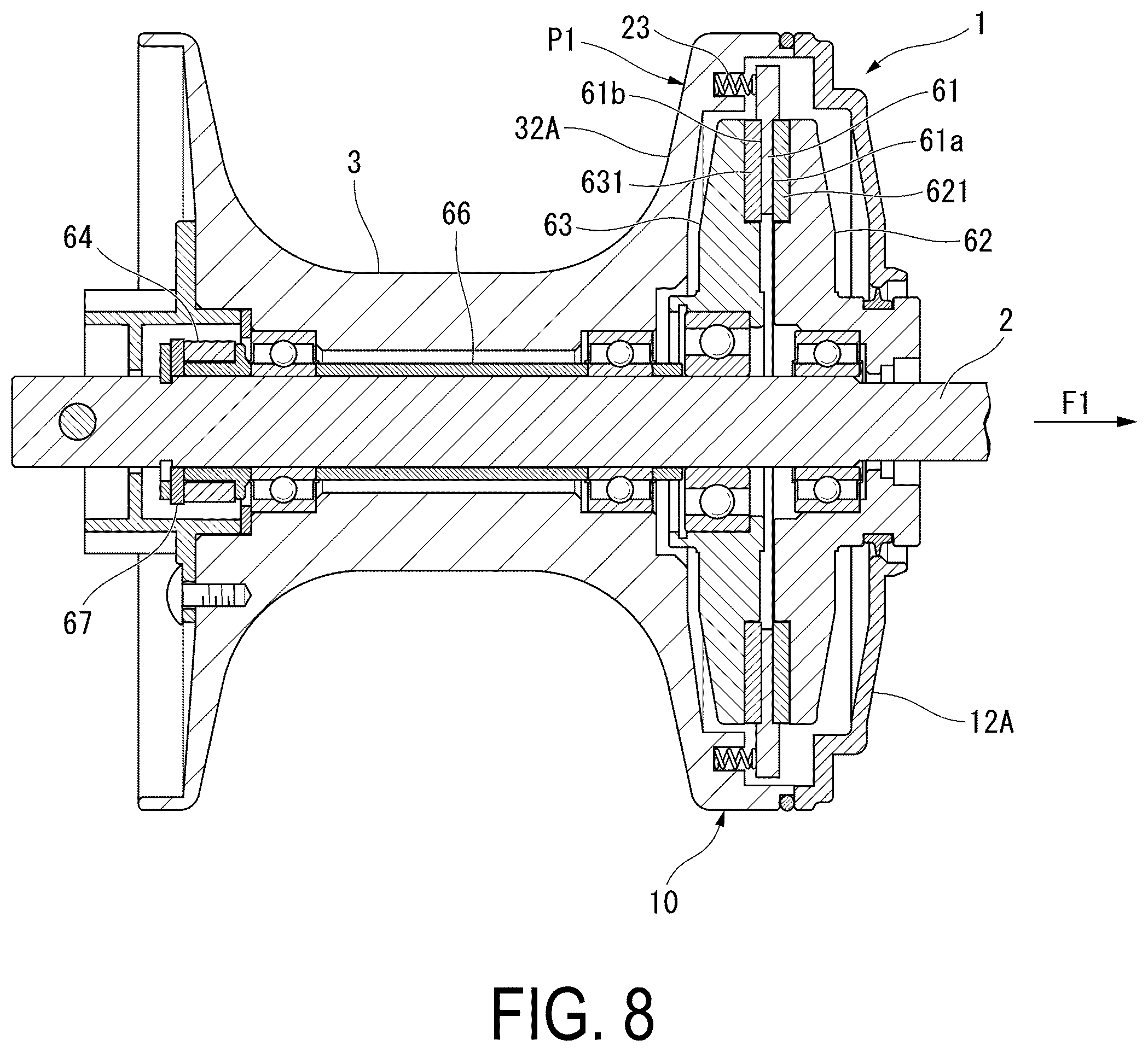 Patent US12426584 Figure 8 – Dual-bearing reel for fishing