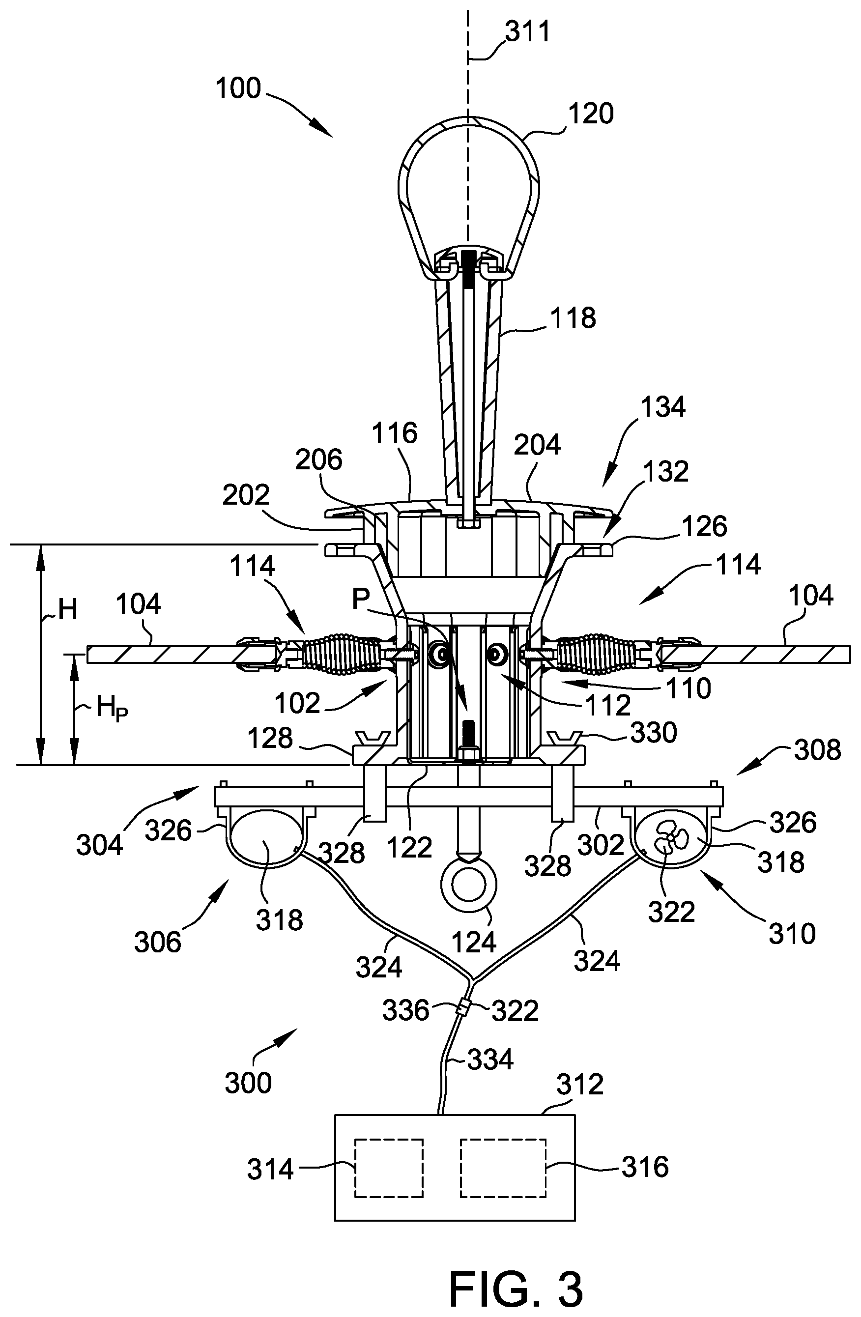 Patent US12426593 Figure 3 – Motive device for waterfowl decoy deployment system