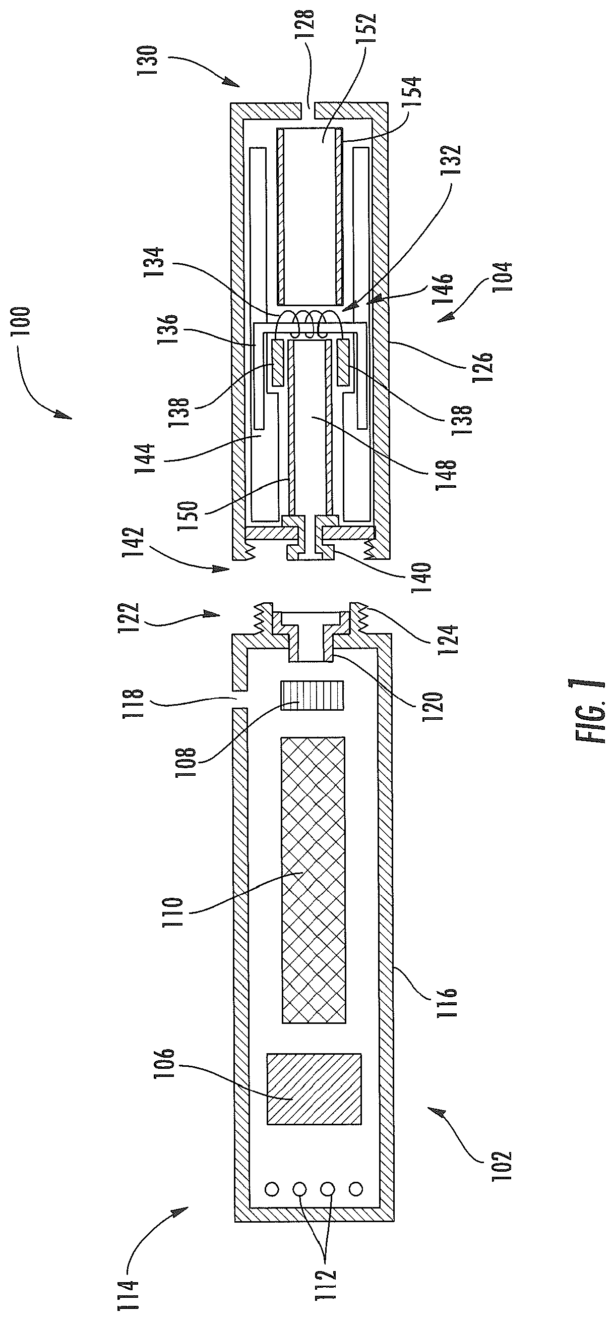 Patent US12426632 Figure 1 – Heating elements formed from a sheet of a material and inputs and methods for the production of atomizers