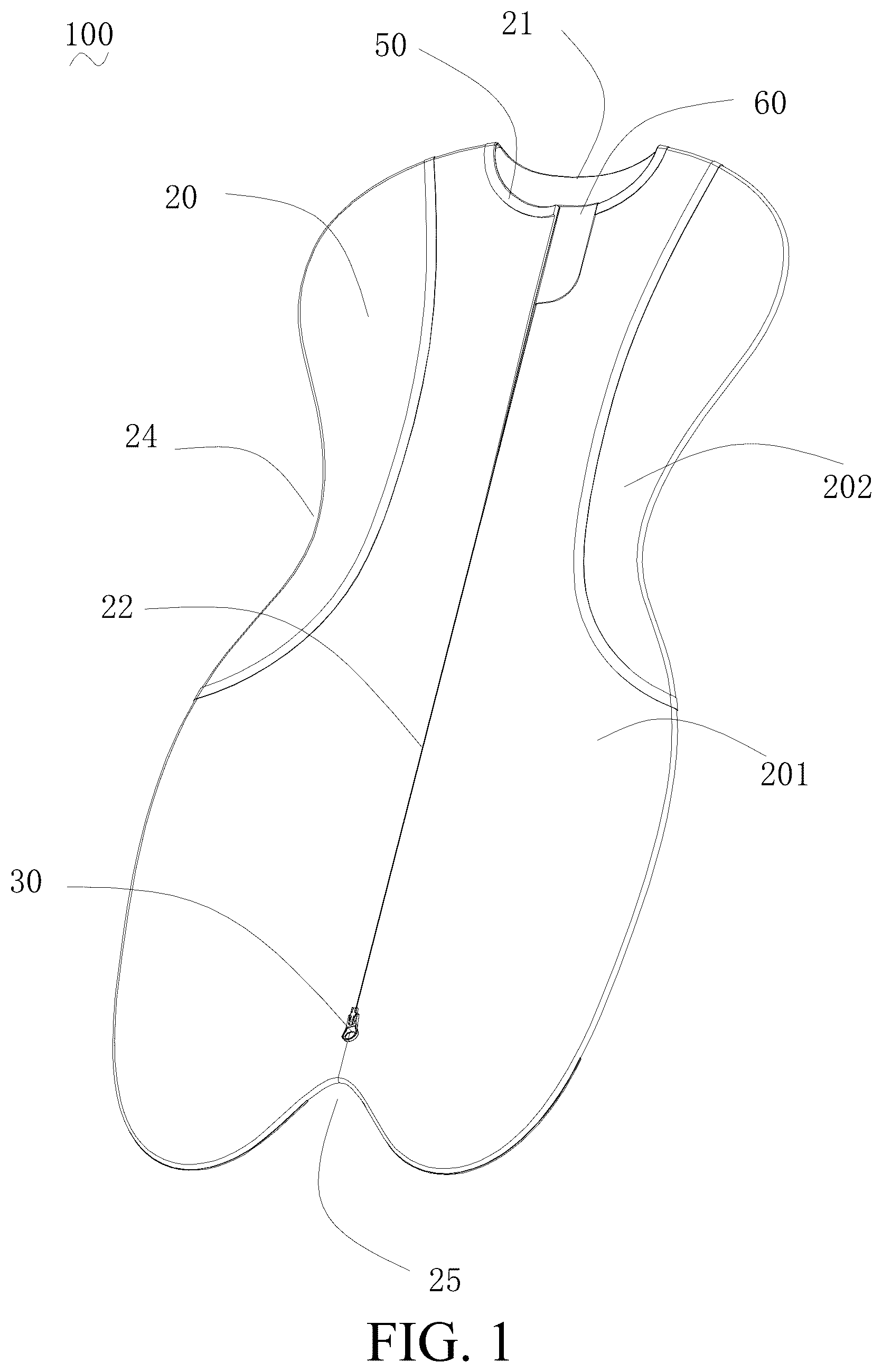 Patent US12426645 — Swaddle baby sleeping bag — Figure 1