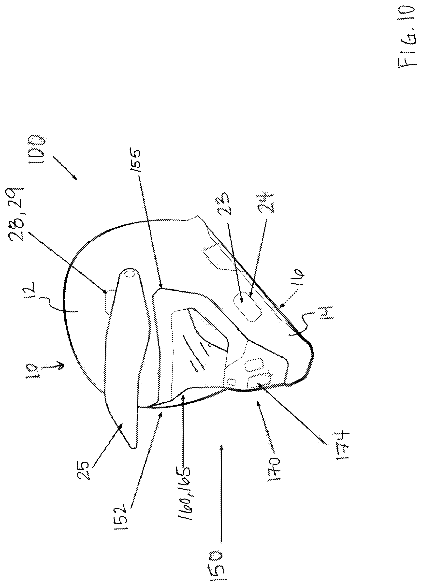 Patent US12426646 Figure 11 – Garment for connecting to a helmet