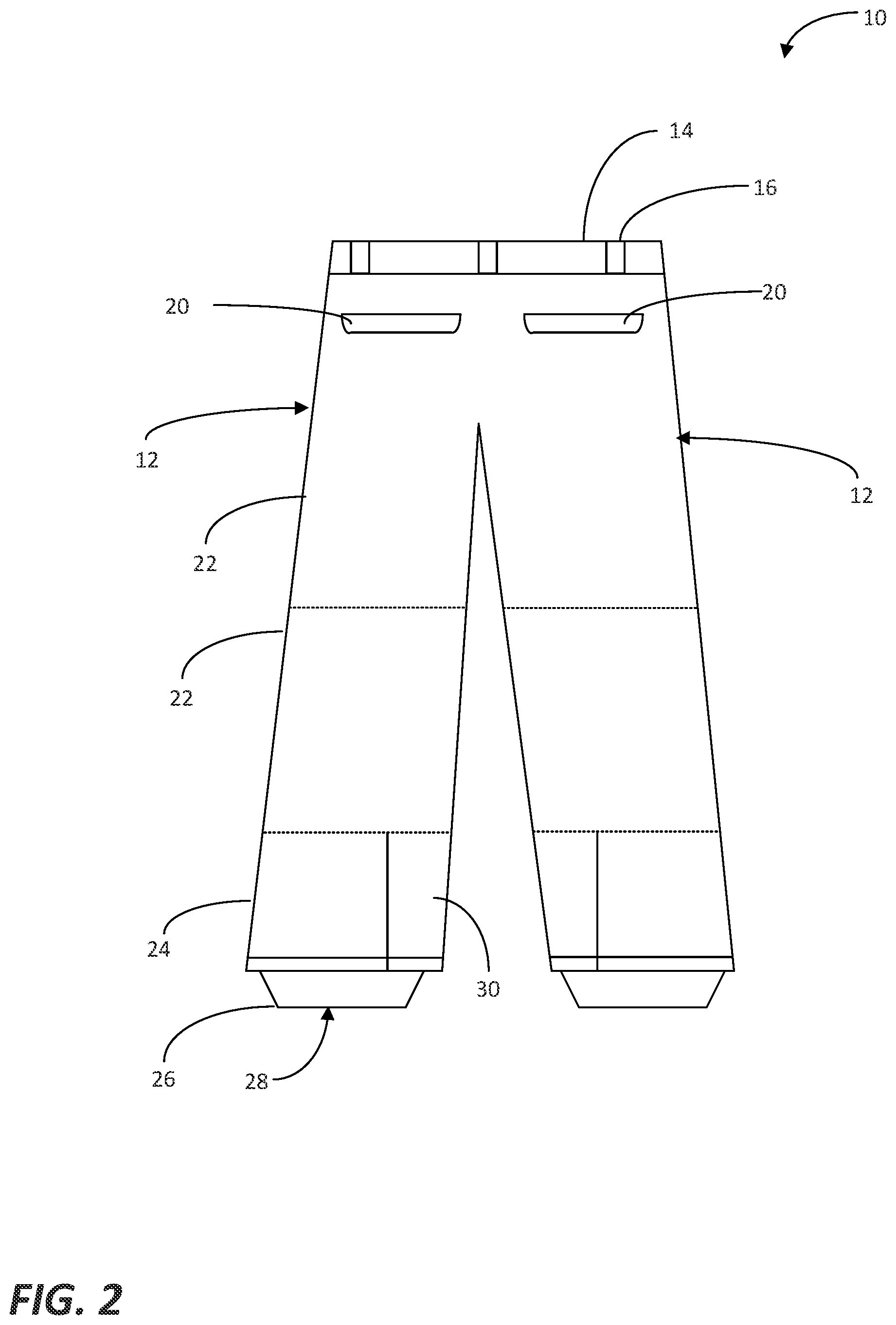 Patent US12426647 Figure 2 – Garment having replaceable portions