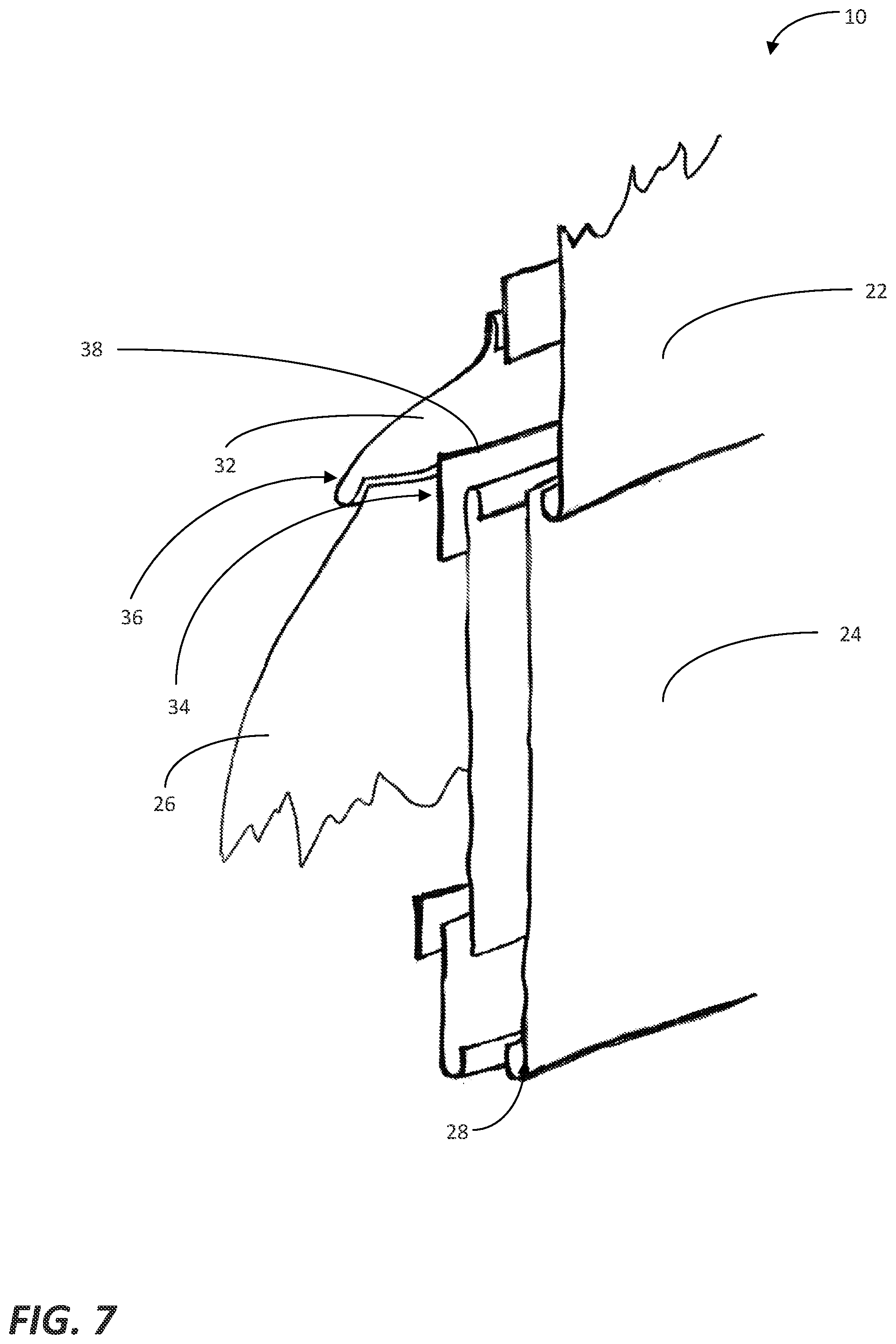 Patent US12426647 Figure 7 – Garment having replaceable portions