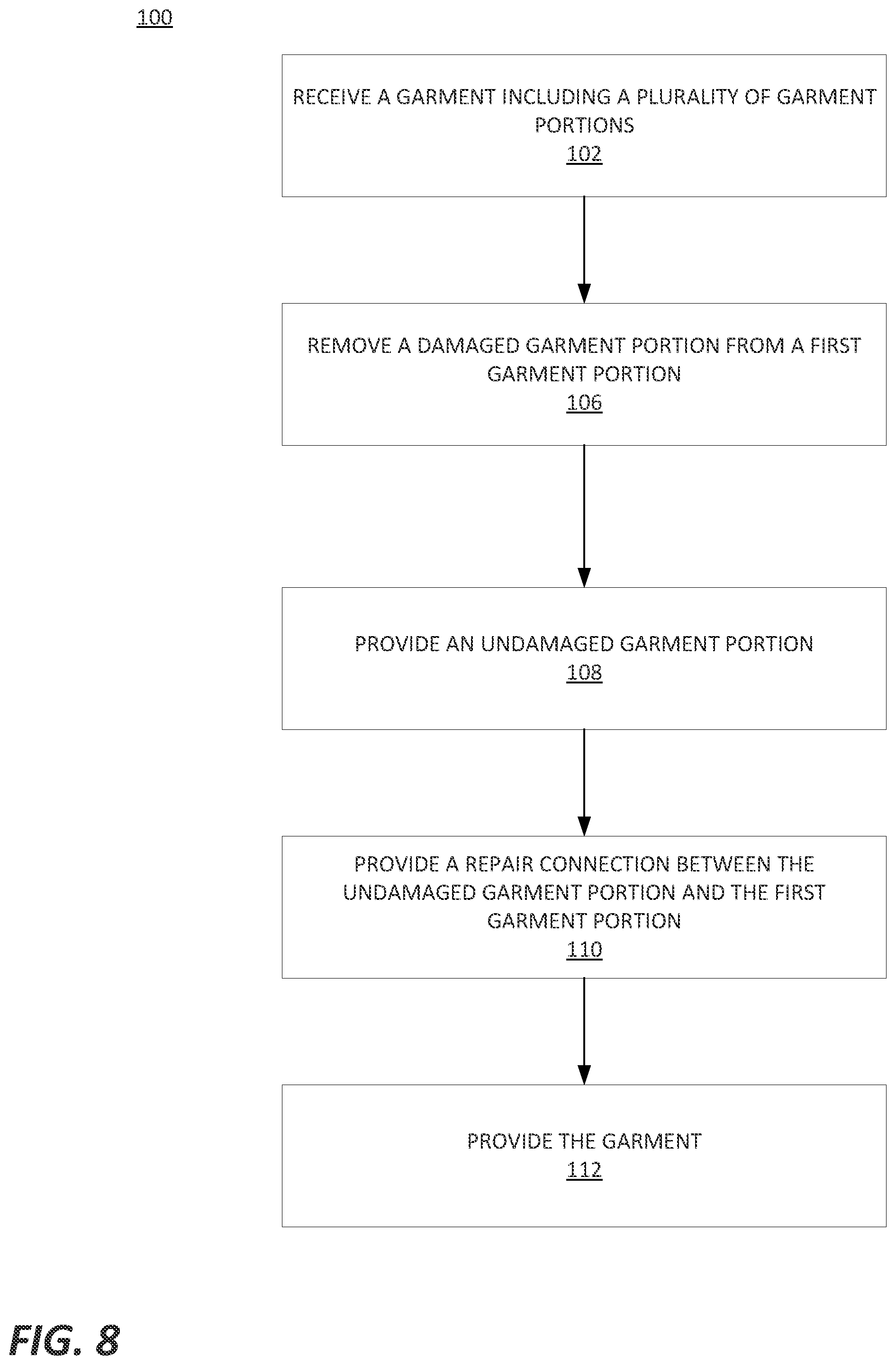 Patent US12426647 Figure 8 – Garment having replaceable portions