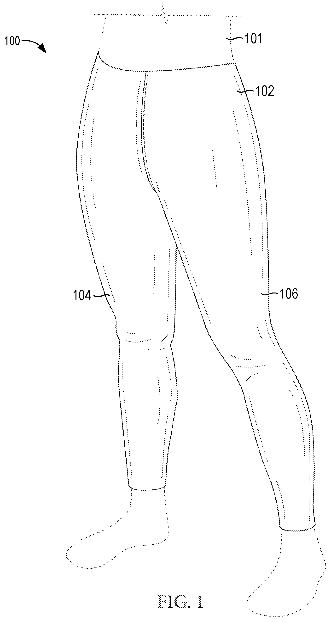 Patent US12426648 — Garment having a manipulable crotch area — Figure 1
