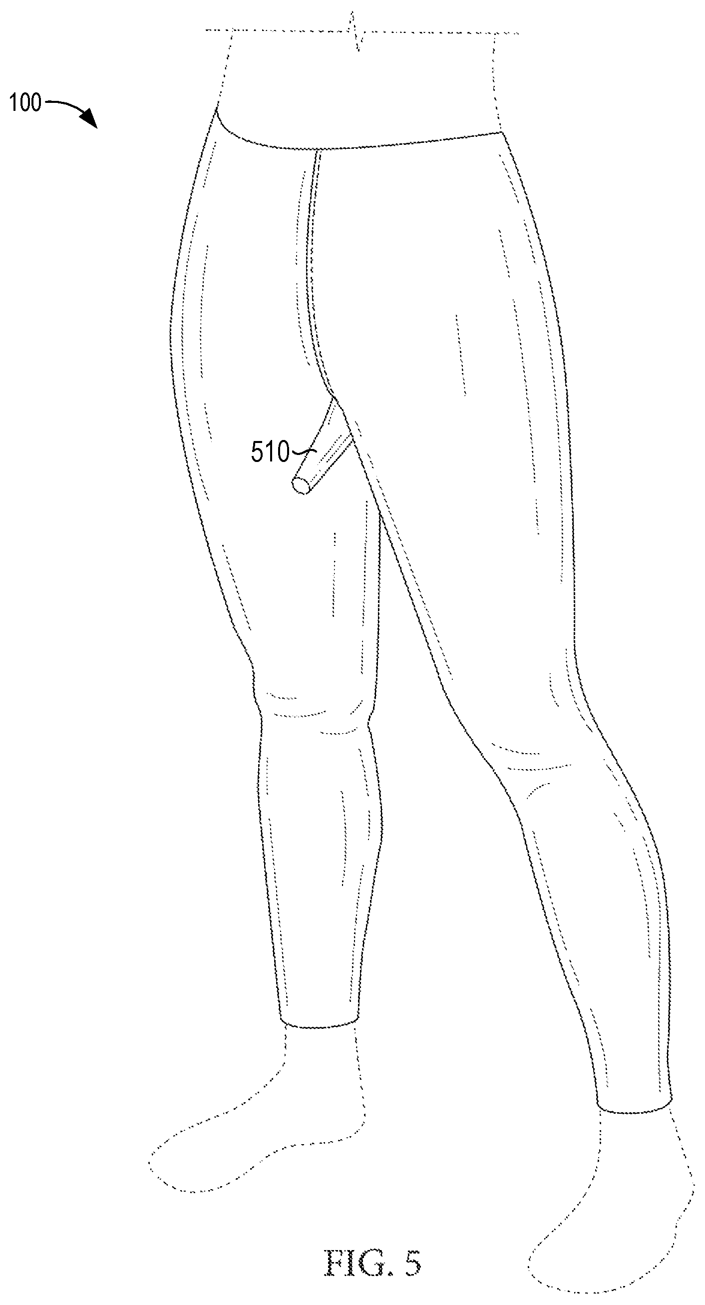 Patent US12426648 Figure 4 – Garment having a manipulable crotch area