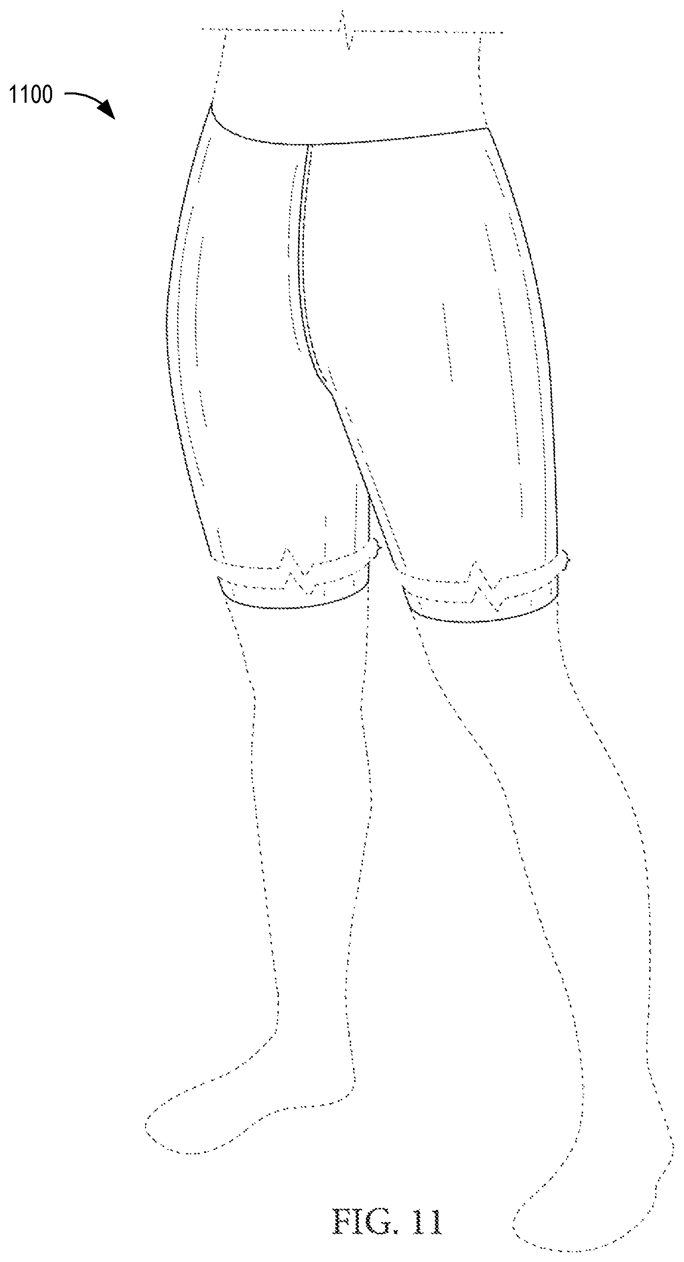 Patent US12426648 Figure 9 – Garment having a manipulable crotch area