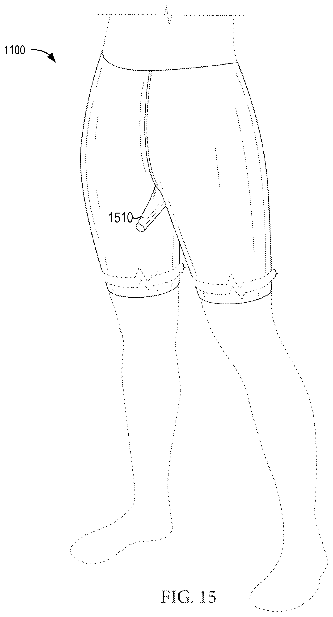 Patent US12426648 Figure 12 – Garment having a manipulable crotch area