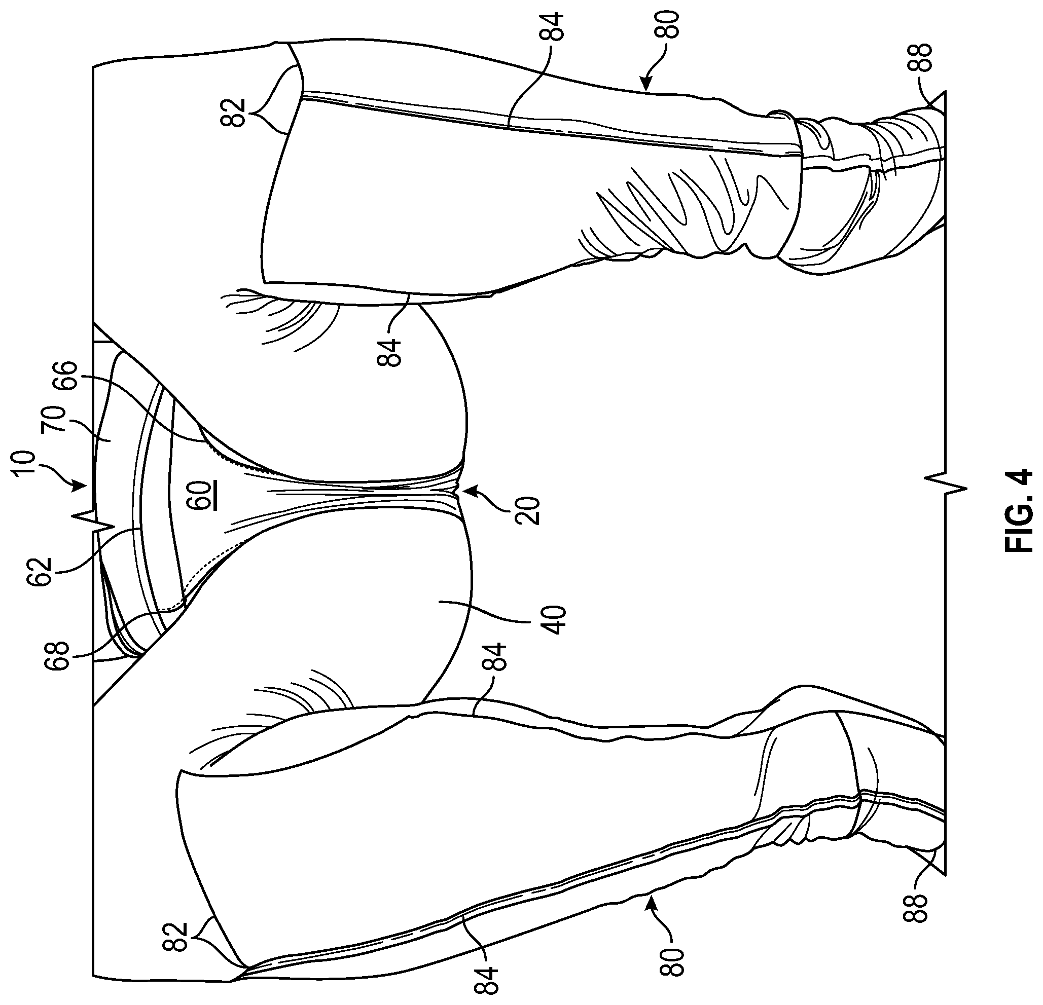 Patent US12426649 Figure 4 – Open seat leggings with curtain