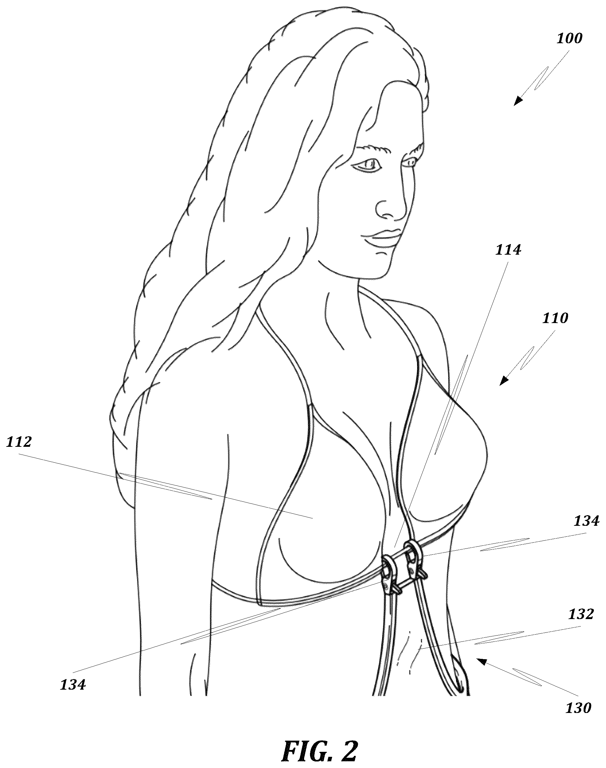 Patent US12426650 Figure 2 – Bikini with detachable skirt