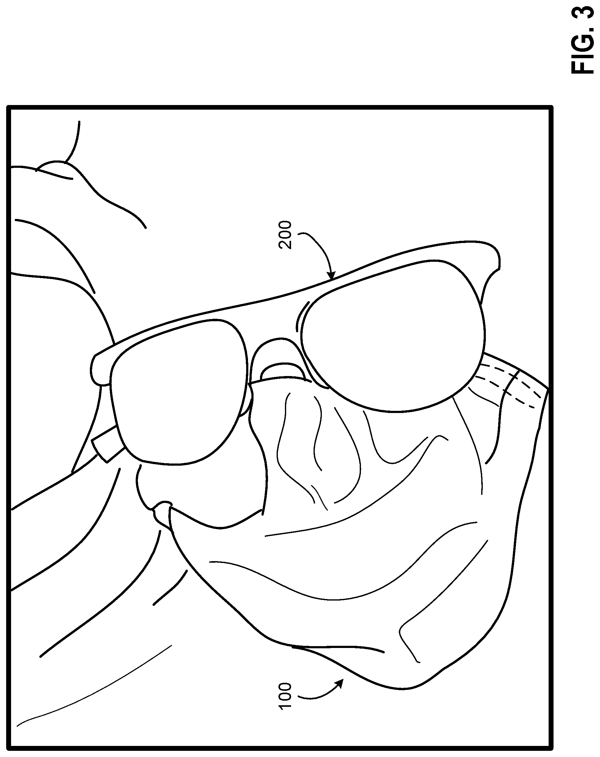 Patent US12426651 Figure 10 – Eyewear facemask