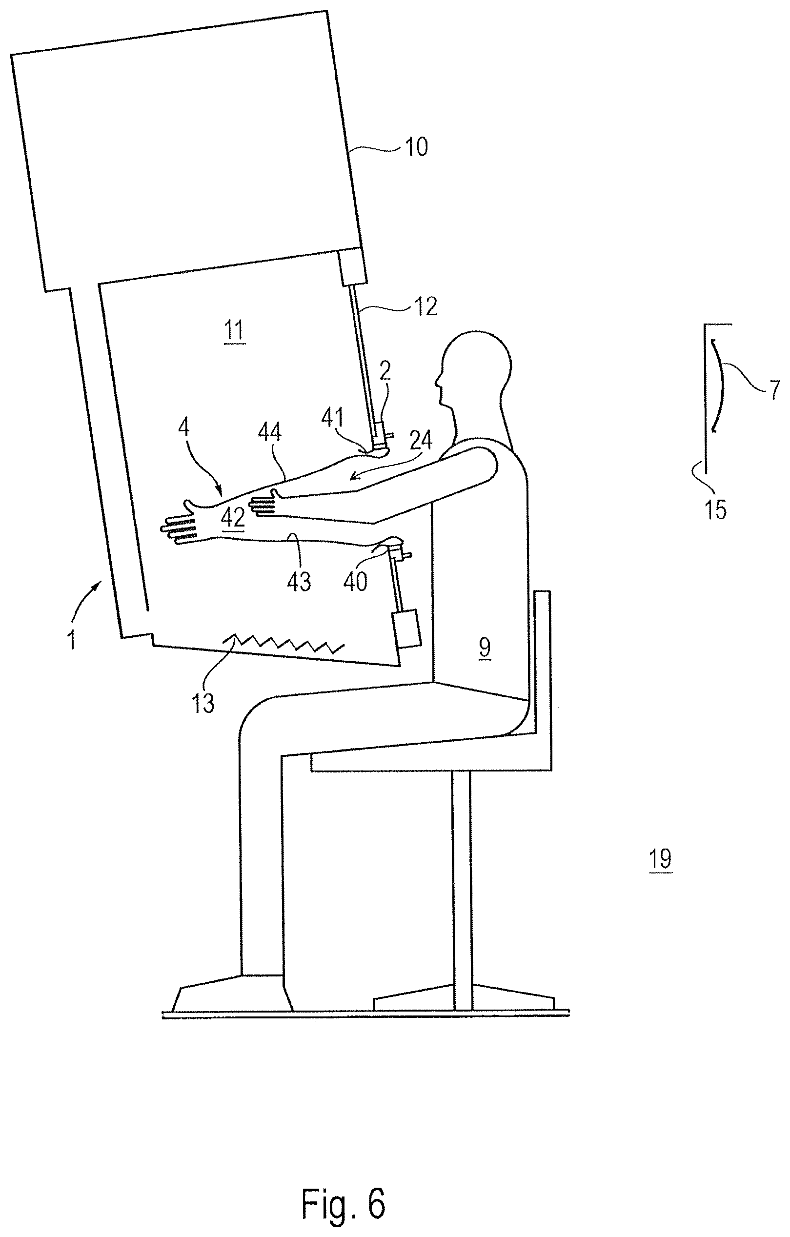 Patent US12426652 Figure 6 – Glove device for protected intervention in a containment