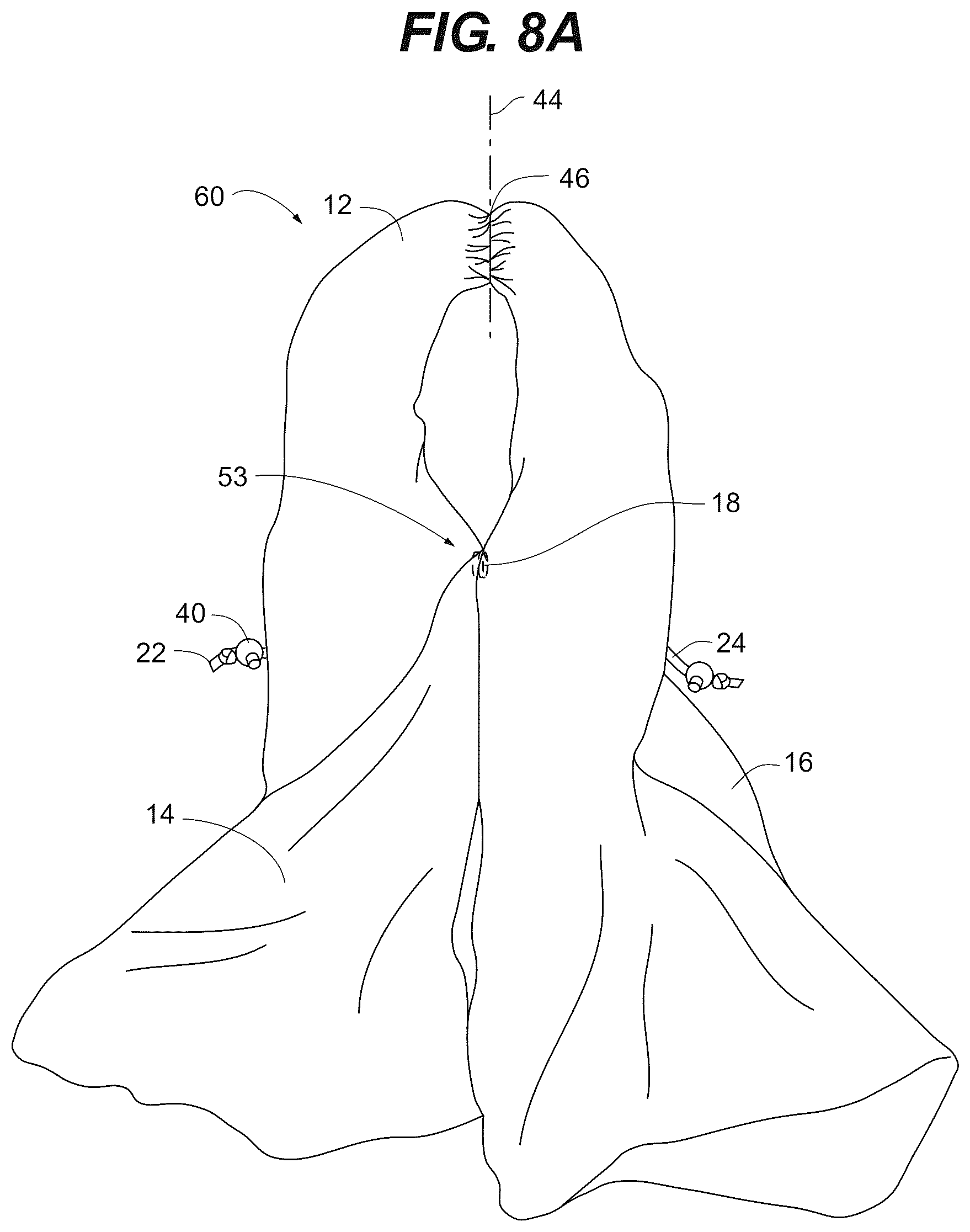 Patent US12426653 Figure 4 – Pre-configured scarf with built-in closure