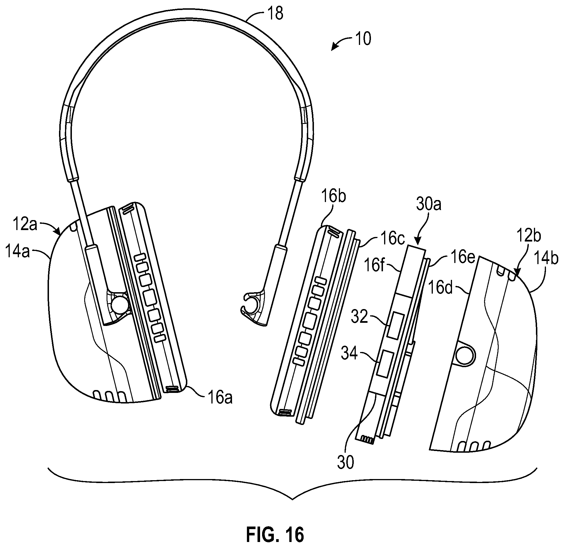 Patent US12426656 Figure 10 – Hearing protection device, collision warning system and method of retrofitting a hearing protection device with a detection unit