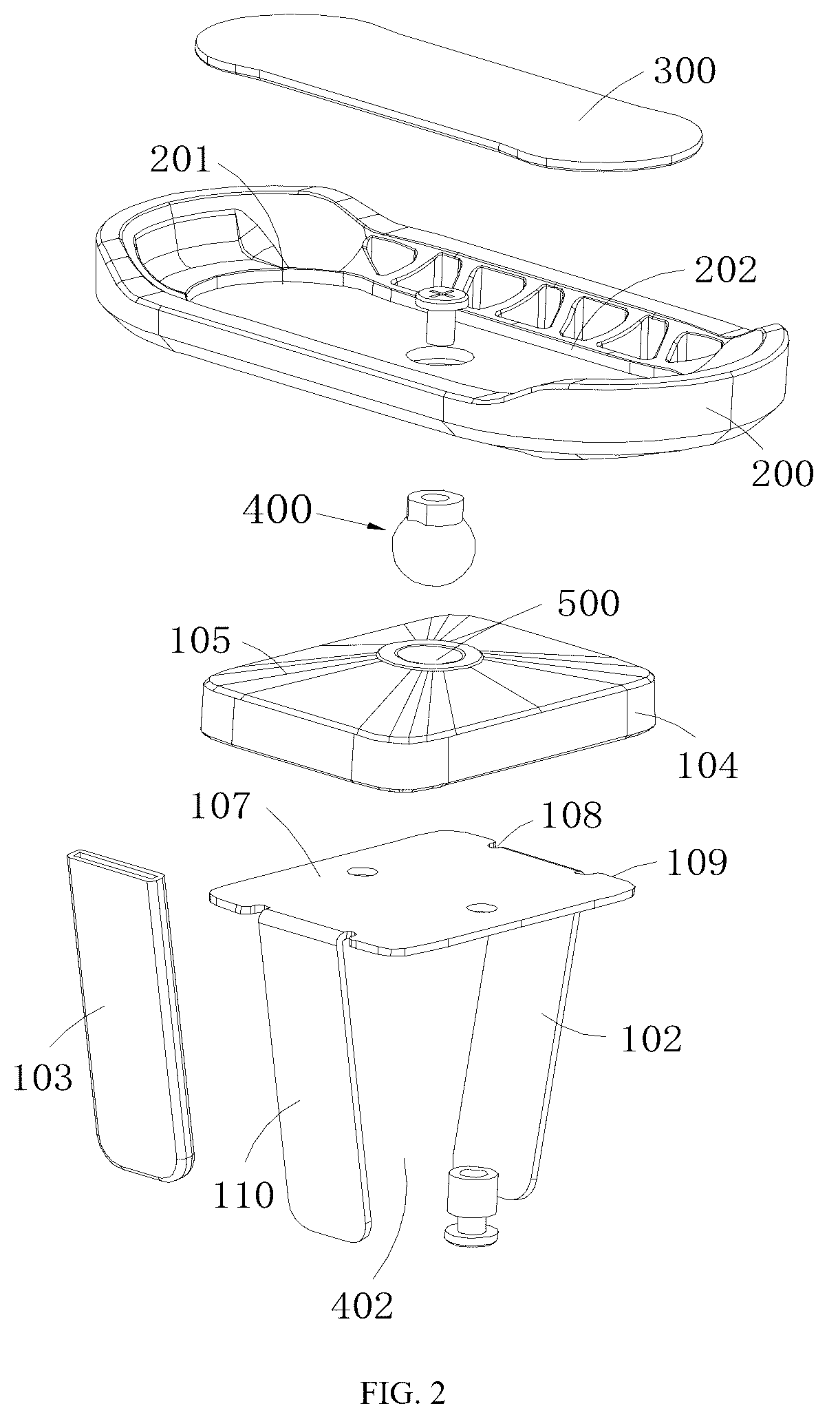 Patent US12426657 Figure 2 – Camera bracket