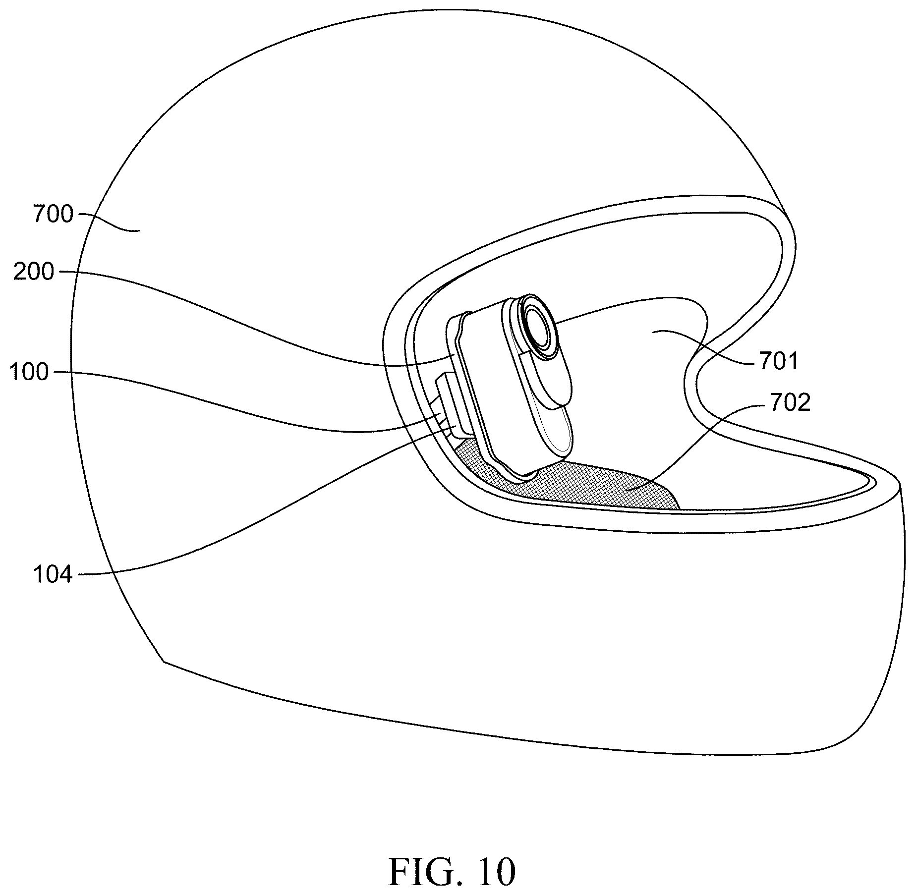 Patent US12426657 Figure 10 – Camera bracket