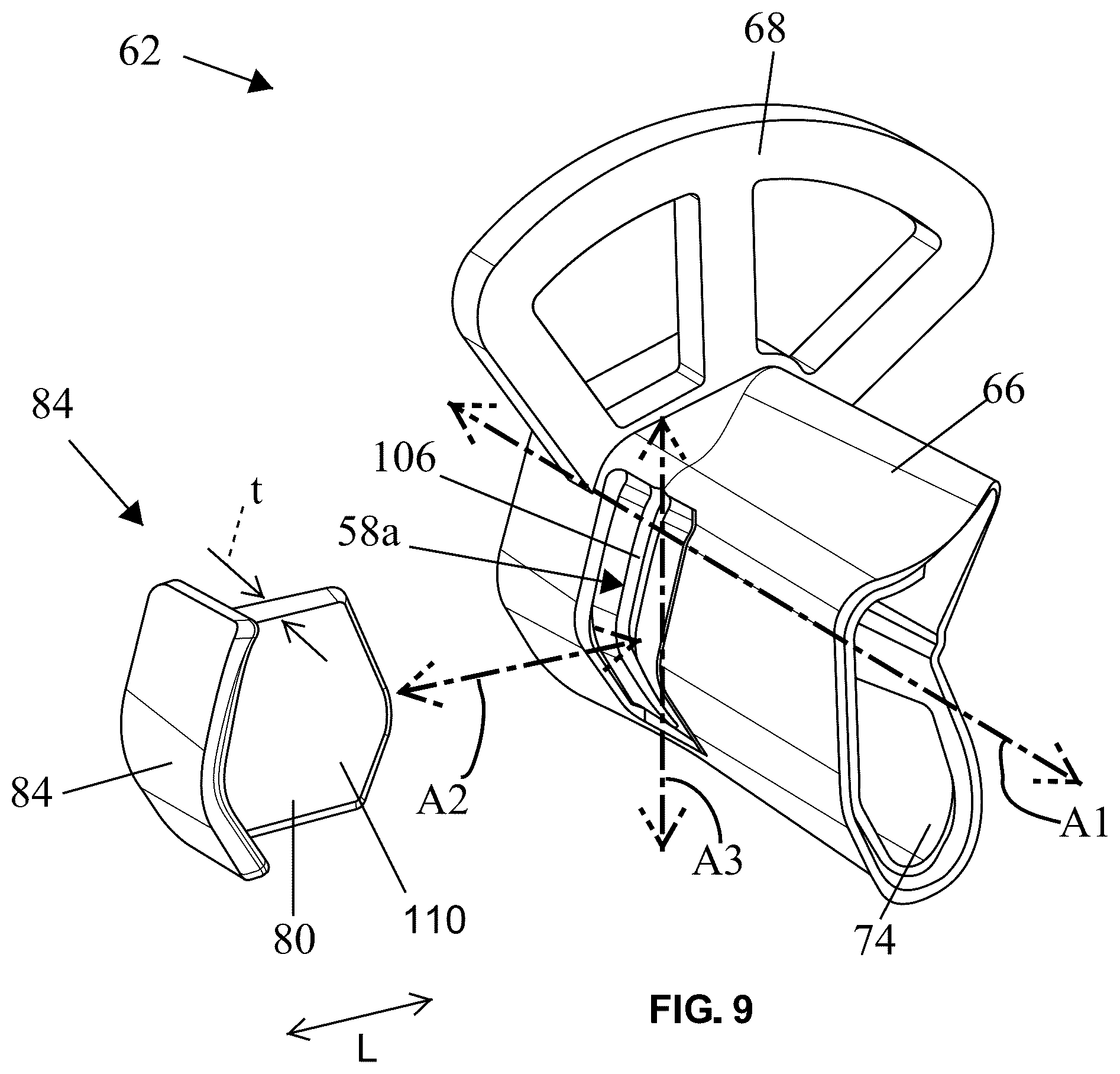 Patent US12426661 Figure 8 – Bicycle helmet with eyewear retention