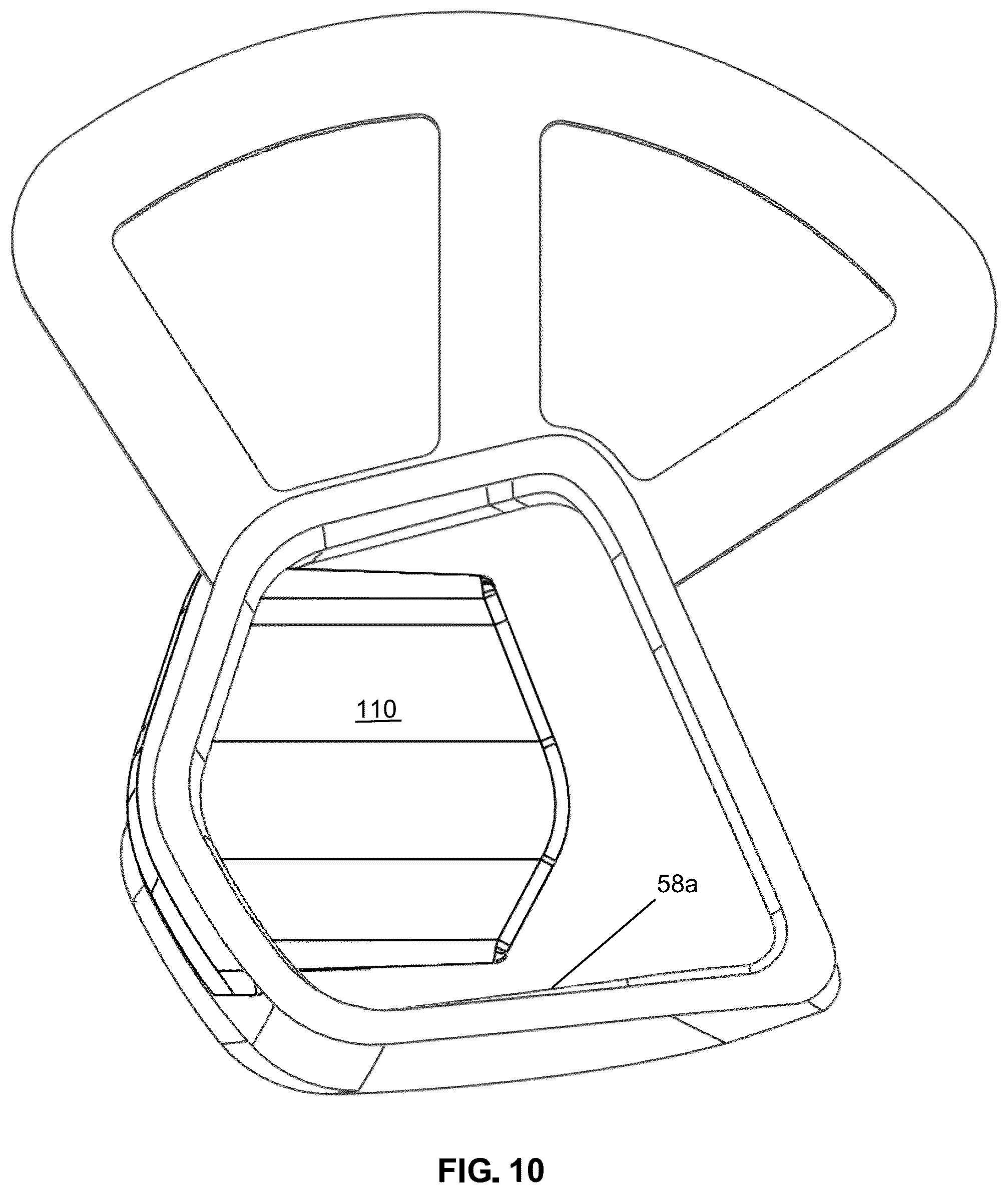 Patent US12426661 Figure 9 – Bicycle helmet with eyewear retention