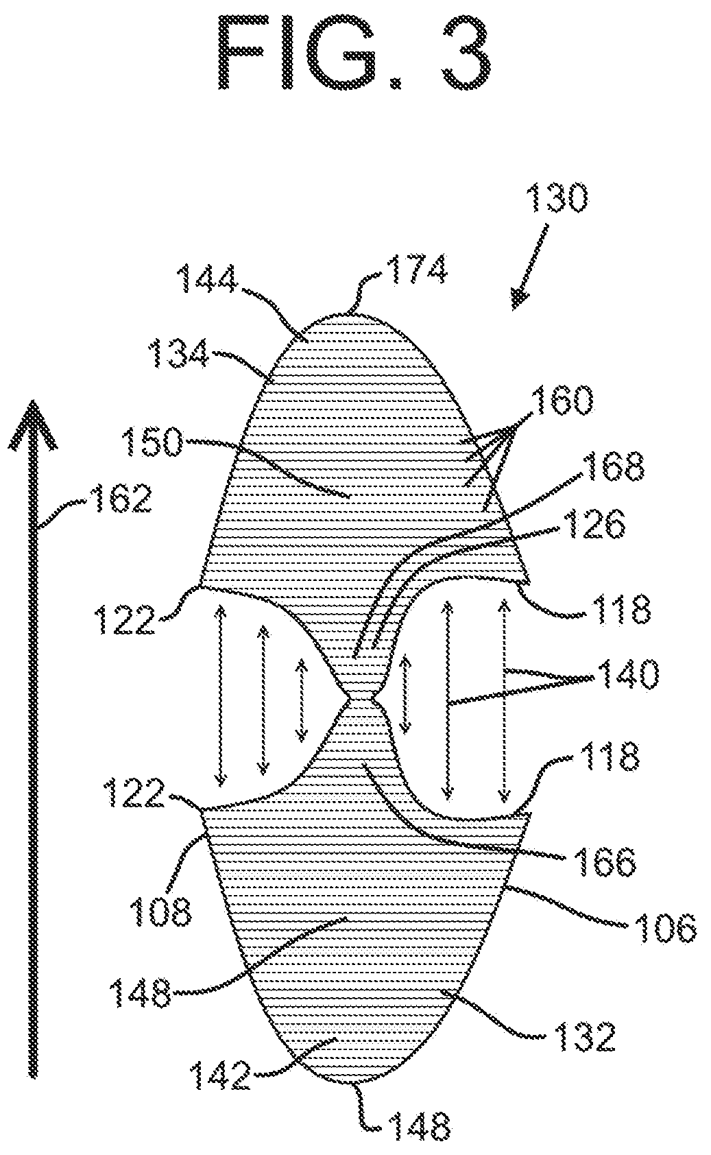 Patent US12426663 Figure 3 – Upper for an article of footwear with first and second knitted portions