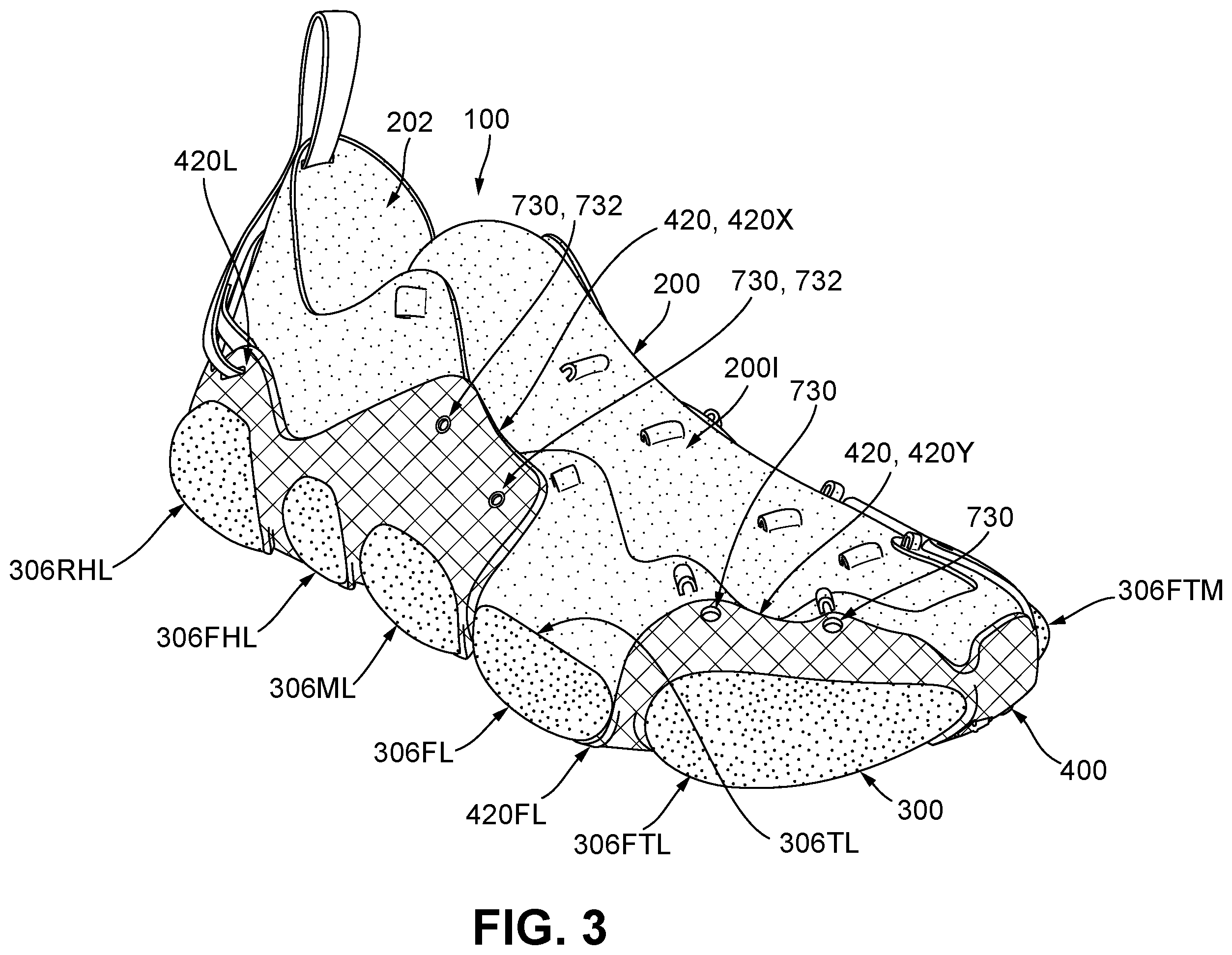 Patent US12426664 Figure 4 – Articles of footwear having modular, replaceable, and/or recyclable parts