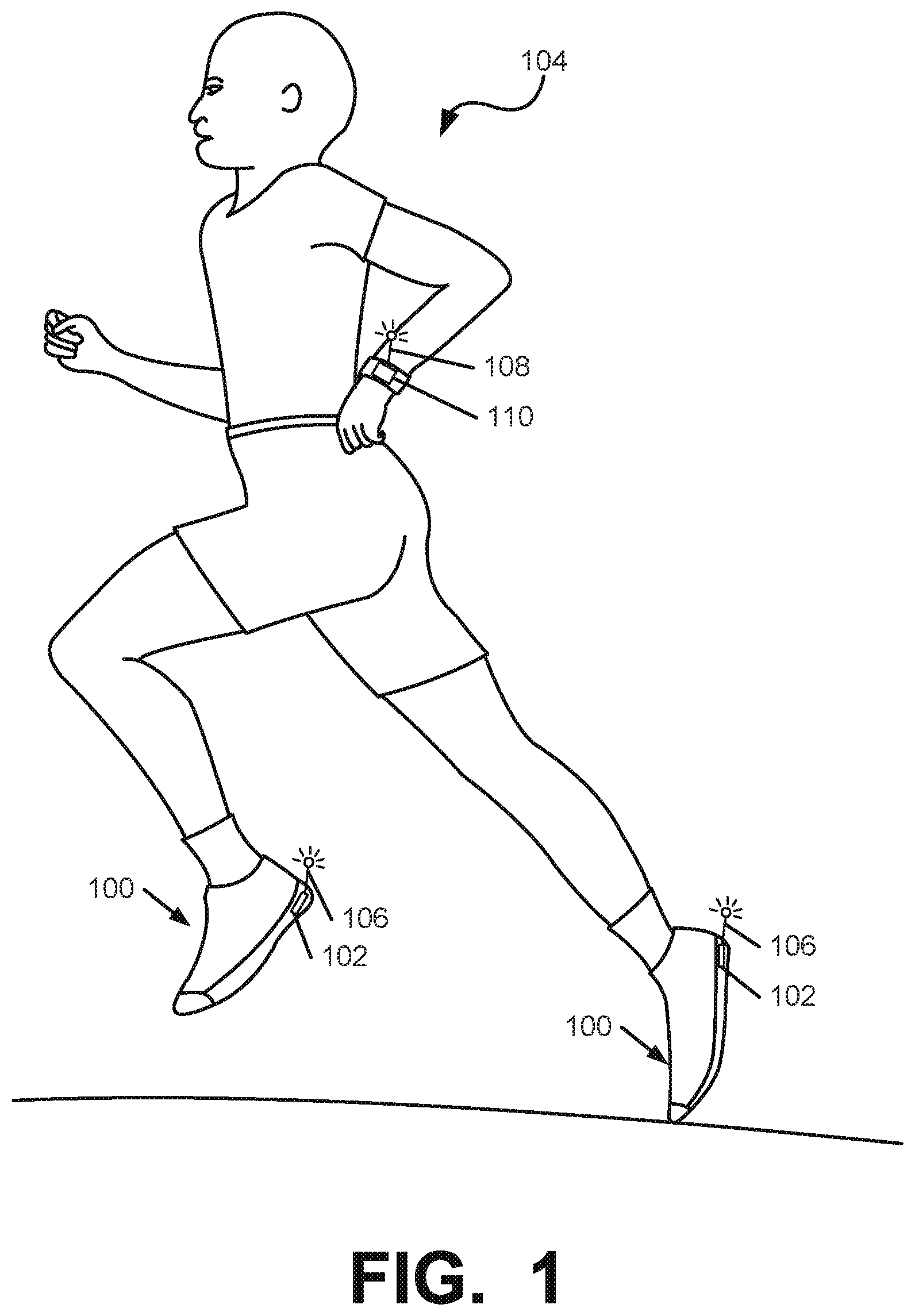 Patent US12426665 Figure 1 – Systems for activating and/or authenticating electronic devices for operation with footwear and other uses