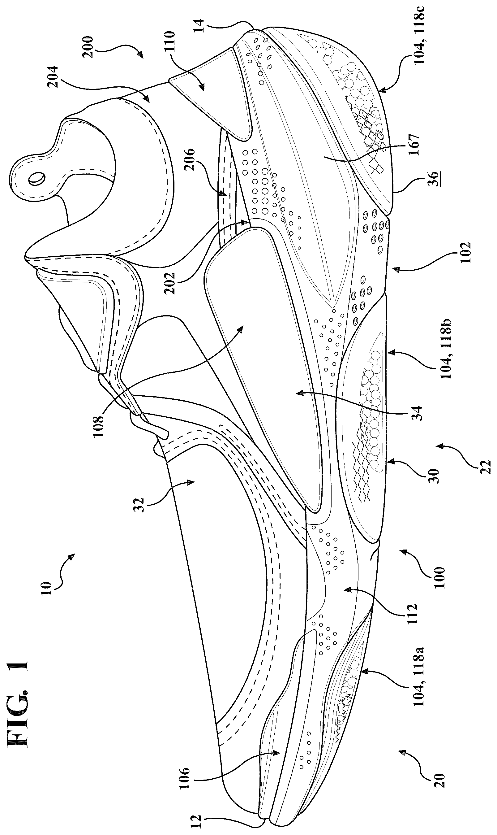 Patent US12426668 Figure 1 – Article of footwear