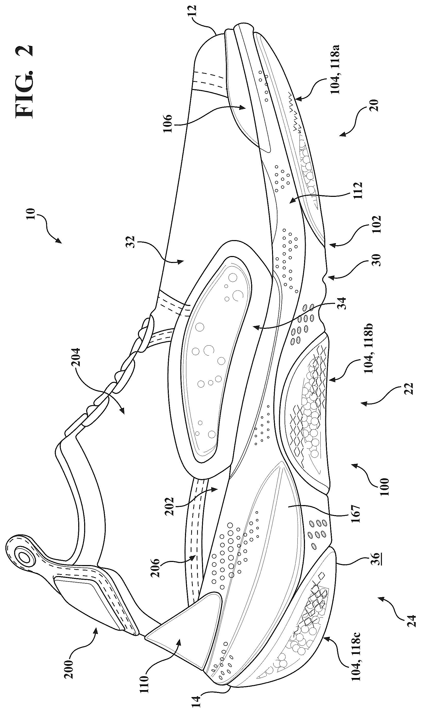 Patent US12426668 Figure 2 – Article of footwear