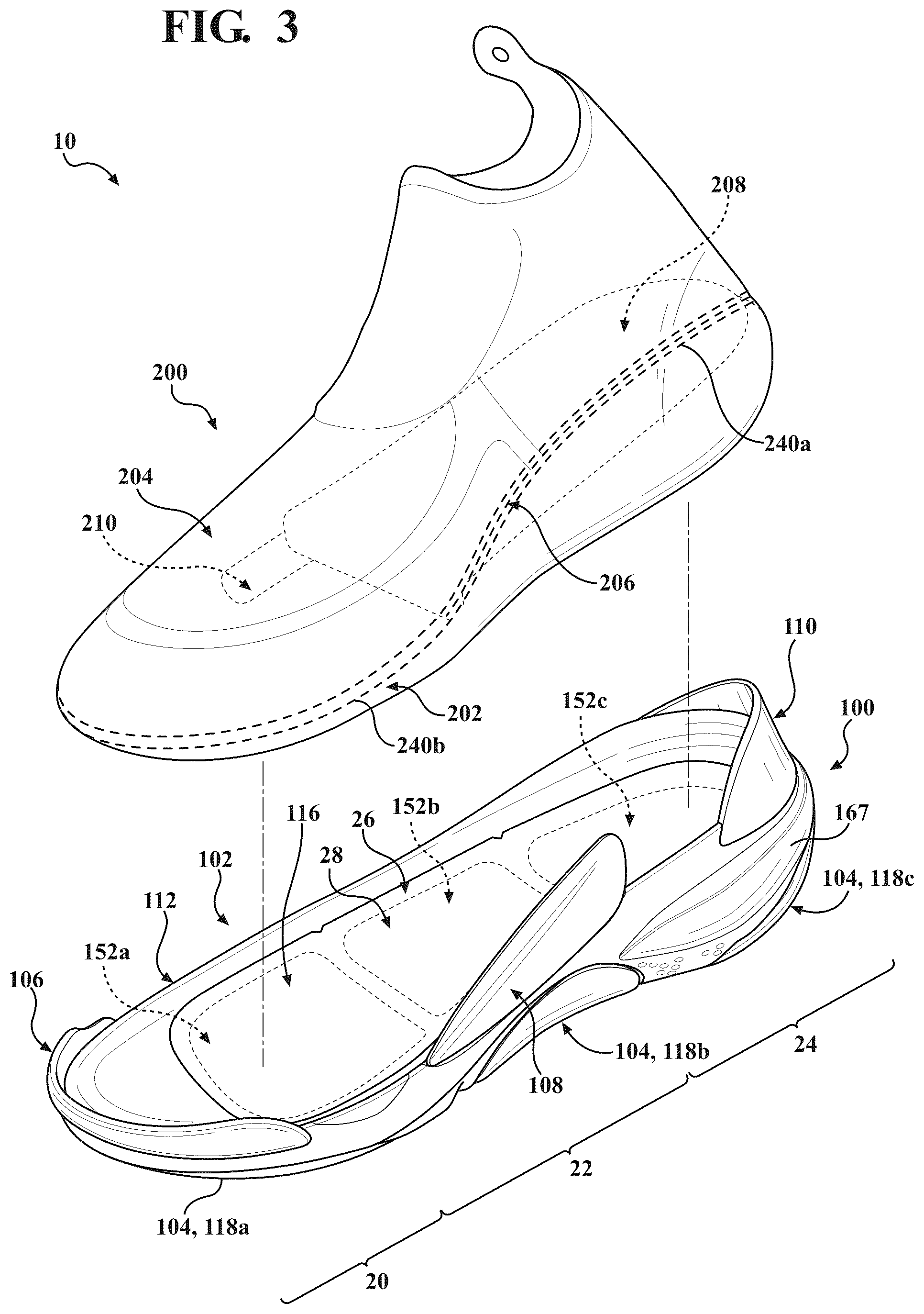 Patent US12426668 Figure 3 – Article of footwear