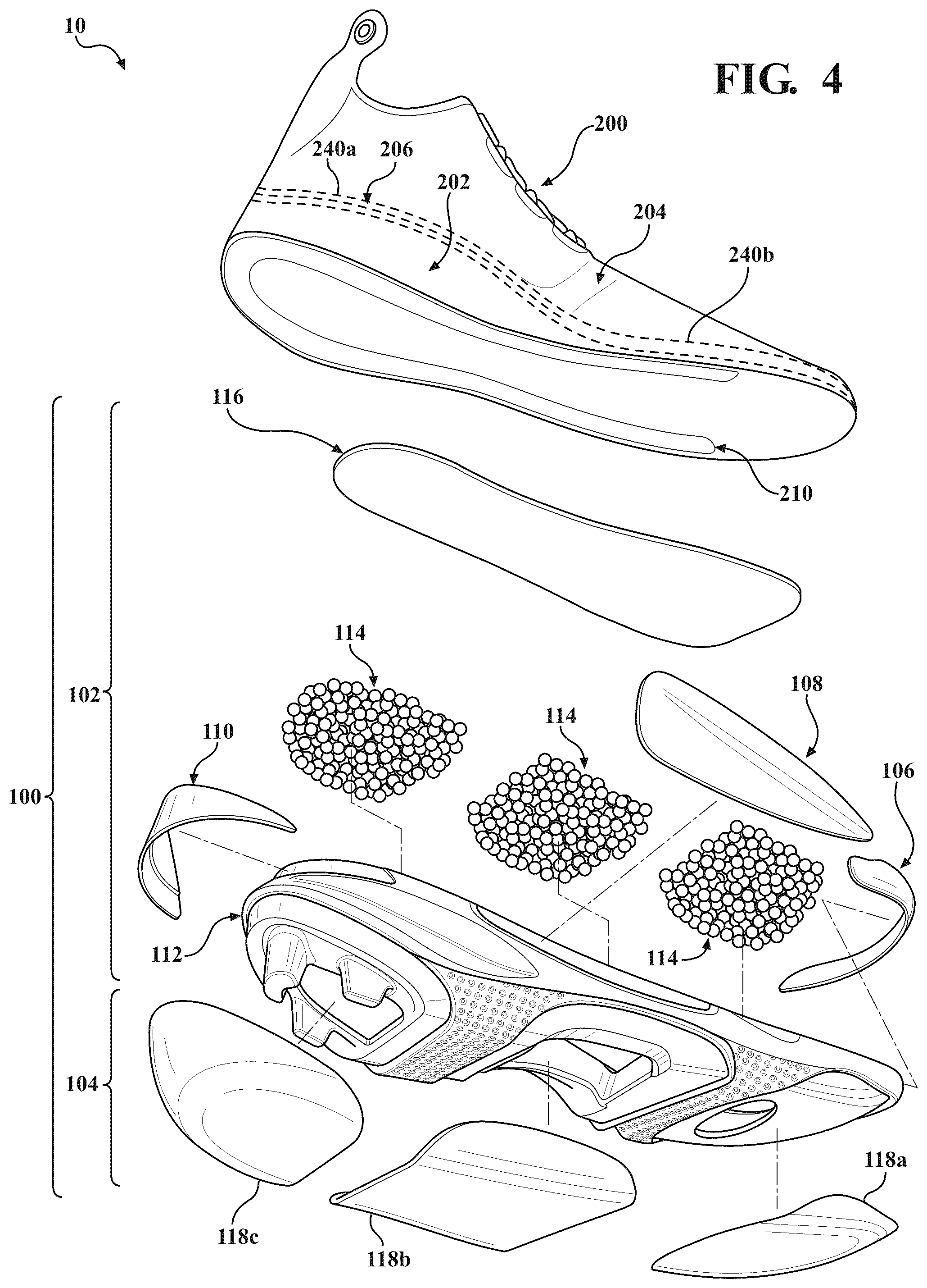 Patent US12426668 Figure 4 – Article of footwear