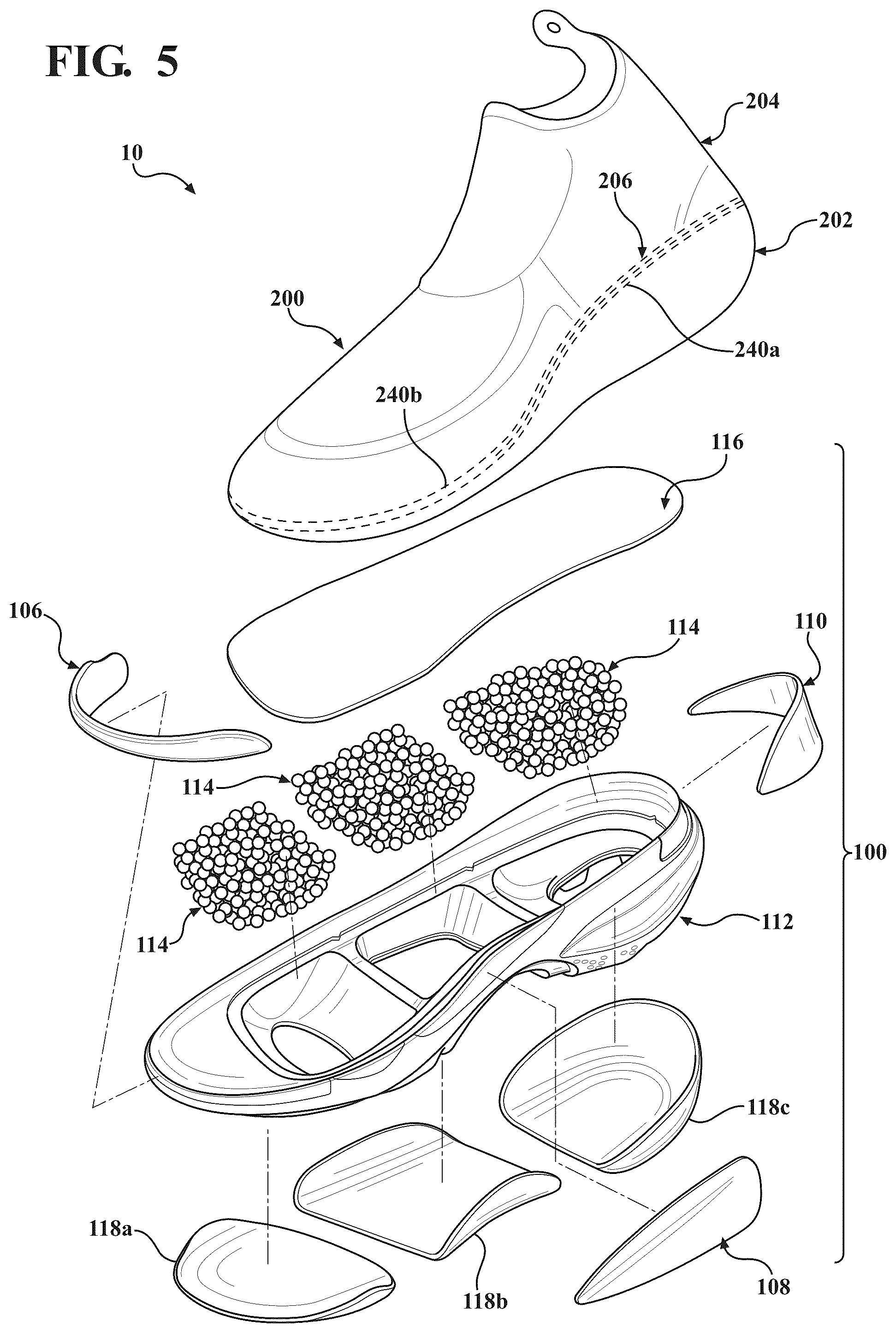 Patent US12426668 Figure 5 – Article of footwear