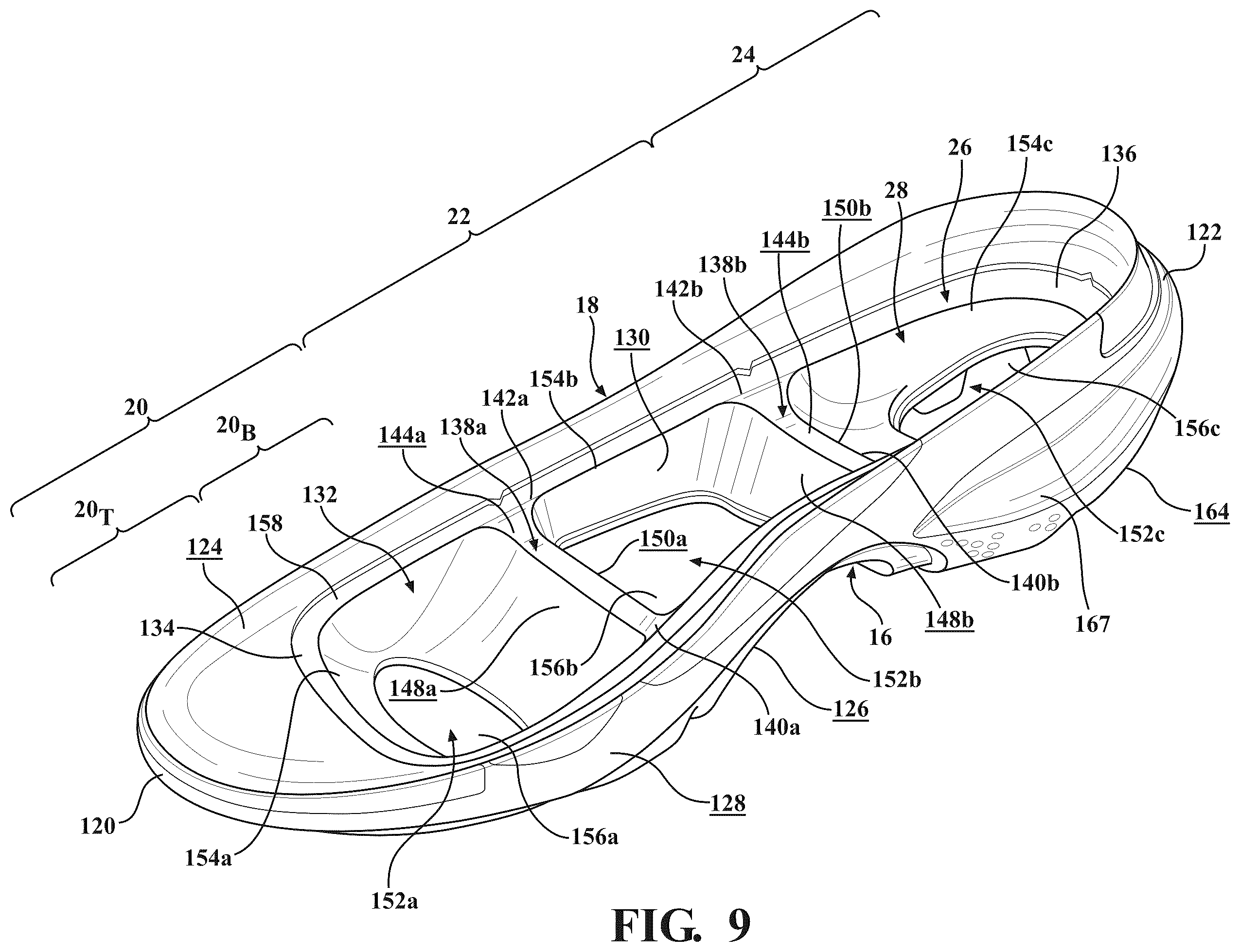 Patent US12426668 Figure 9 – Article of footwear