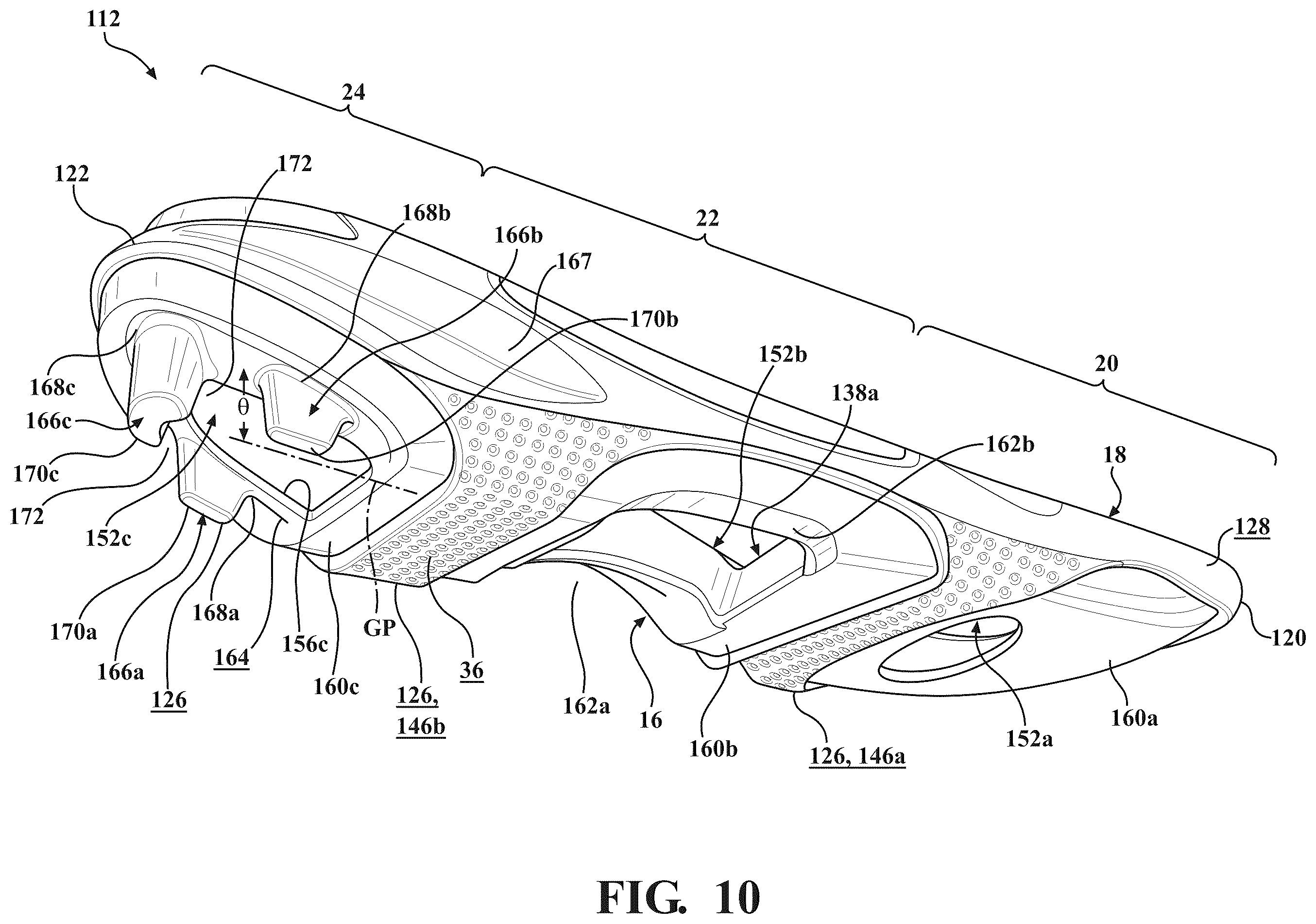 Patent US12426668 Figure 10 – Article of footwear