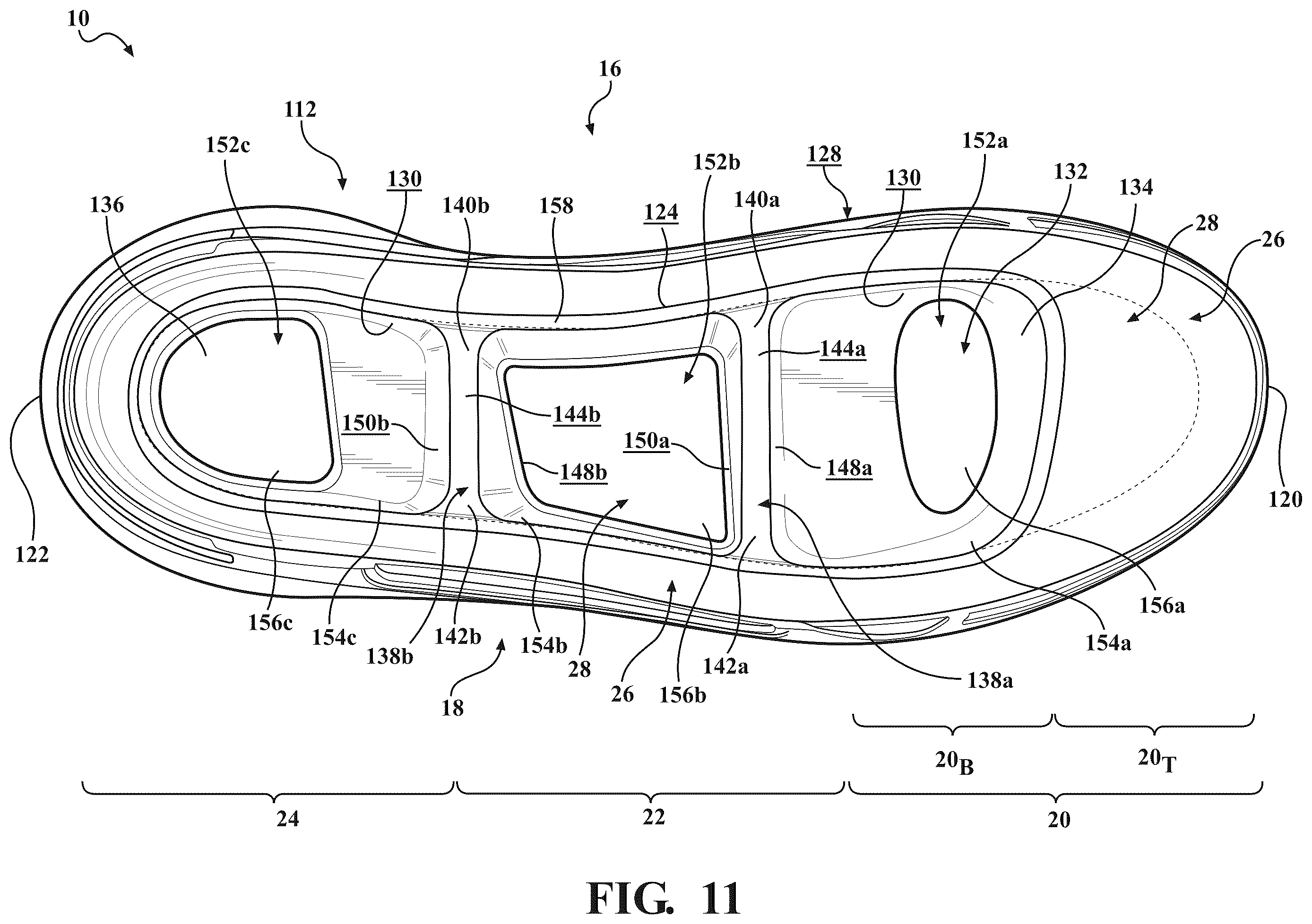 Patent US12426668 Figure 11 – Article of footwear