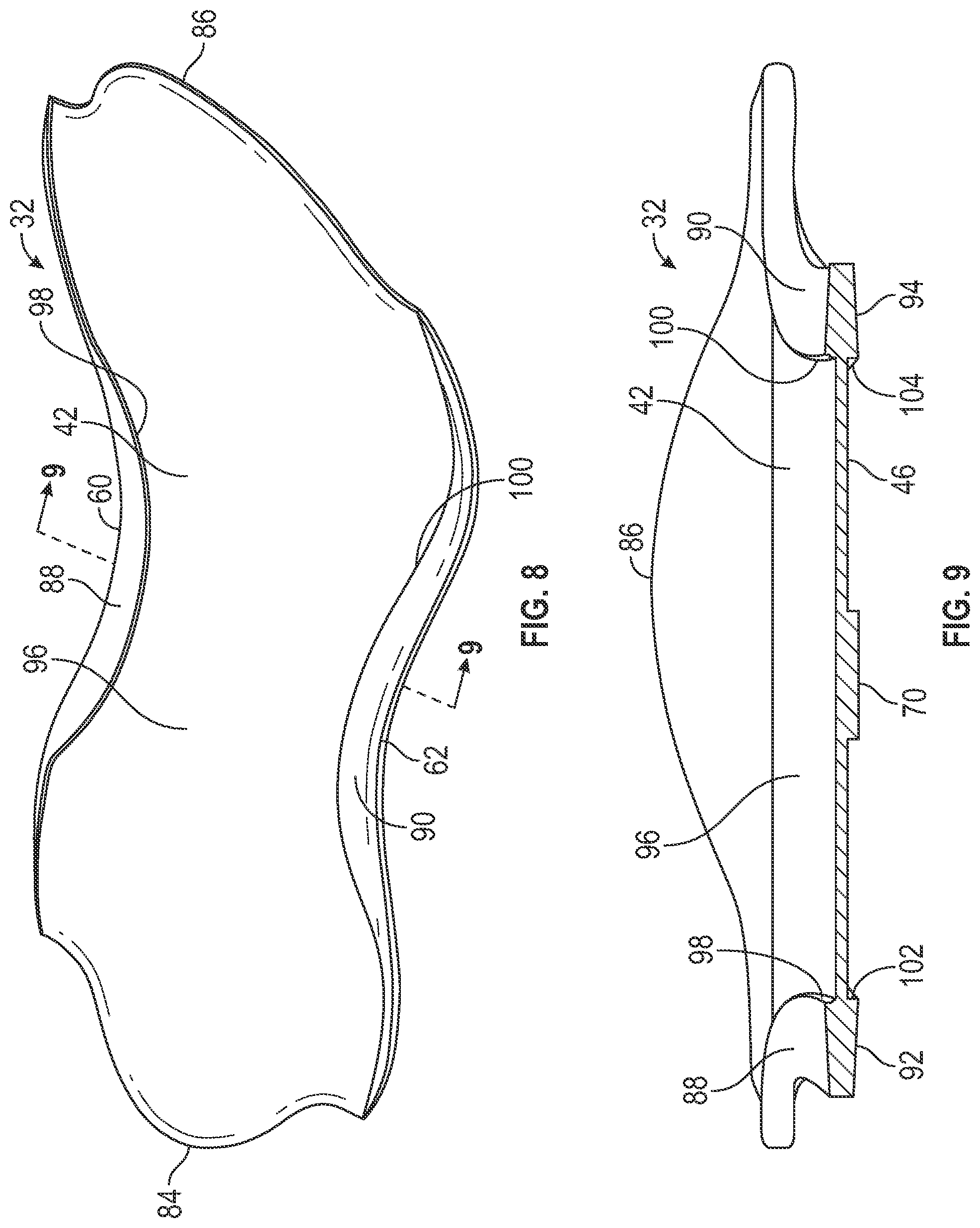 Patent US12426669 Figure 6 – Article of footwear having a sole structure with a plate for stability