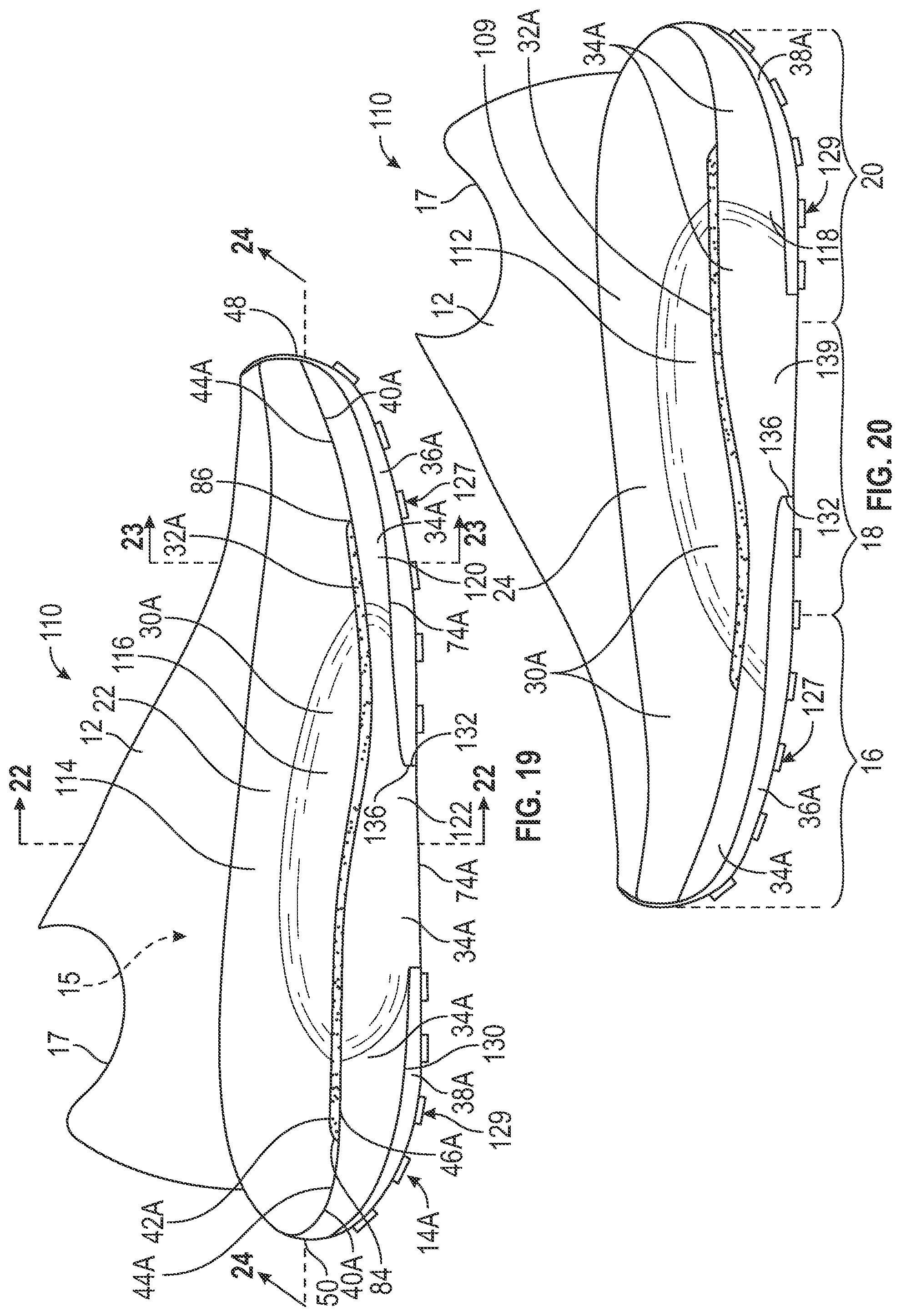 Patent US12426669 Figure 13 – Article of footwear having a sole structure with a plate for stability