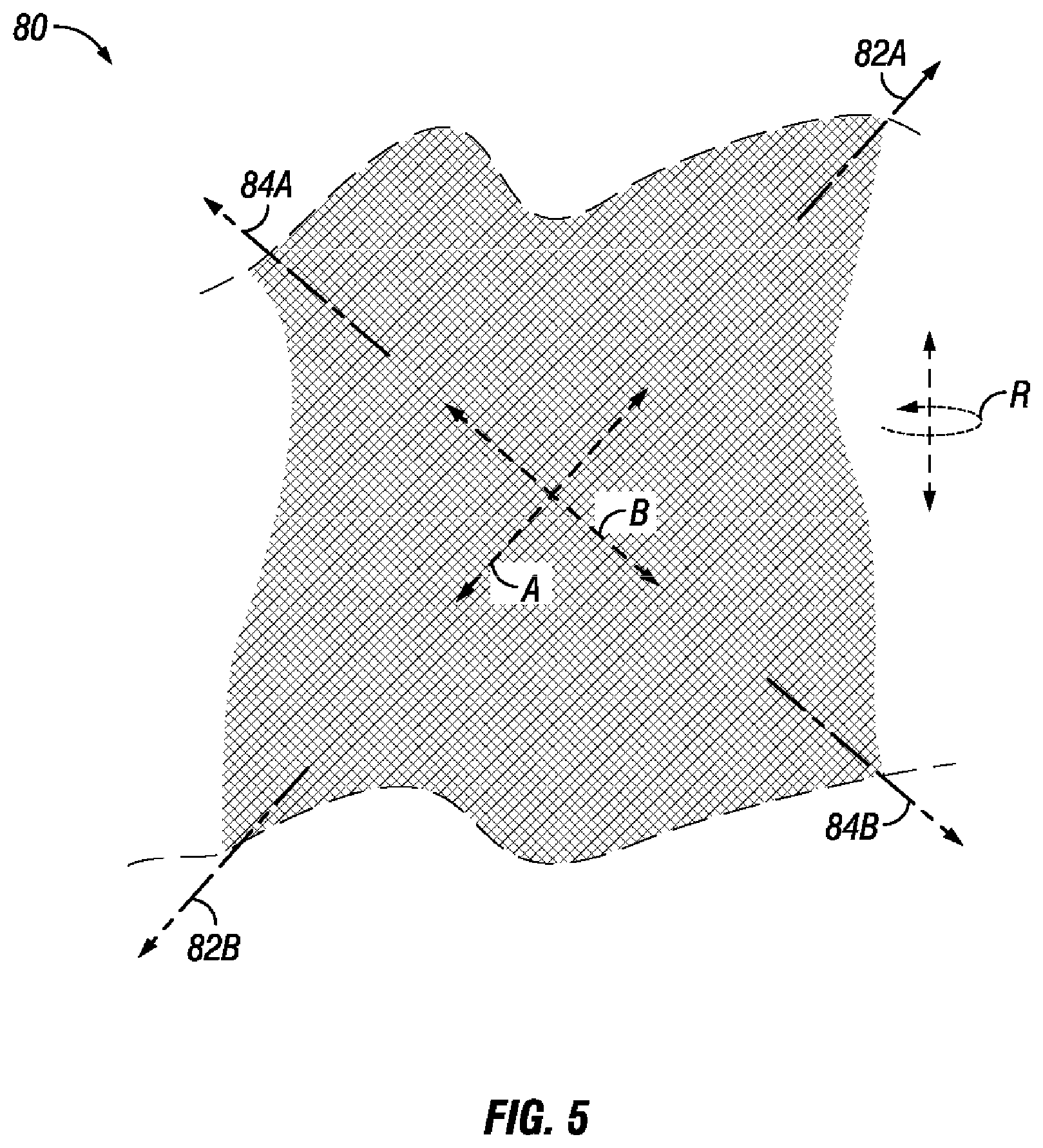 Patent US12426670 Figure 5 – Midsole structure of an article of footwear including mesh