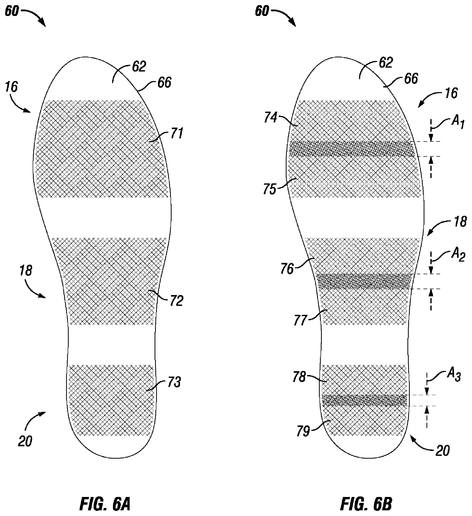 Patent US12426670 Figure 6 – Midsole structure of an article of footwear including mesh