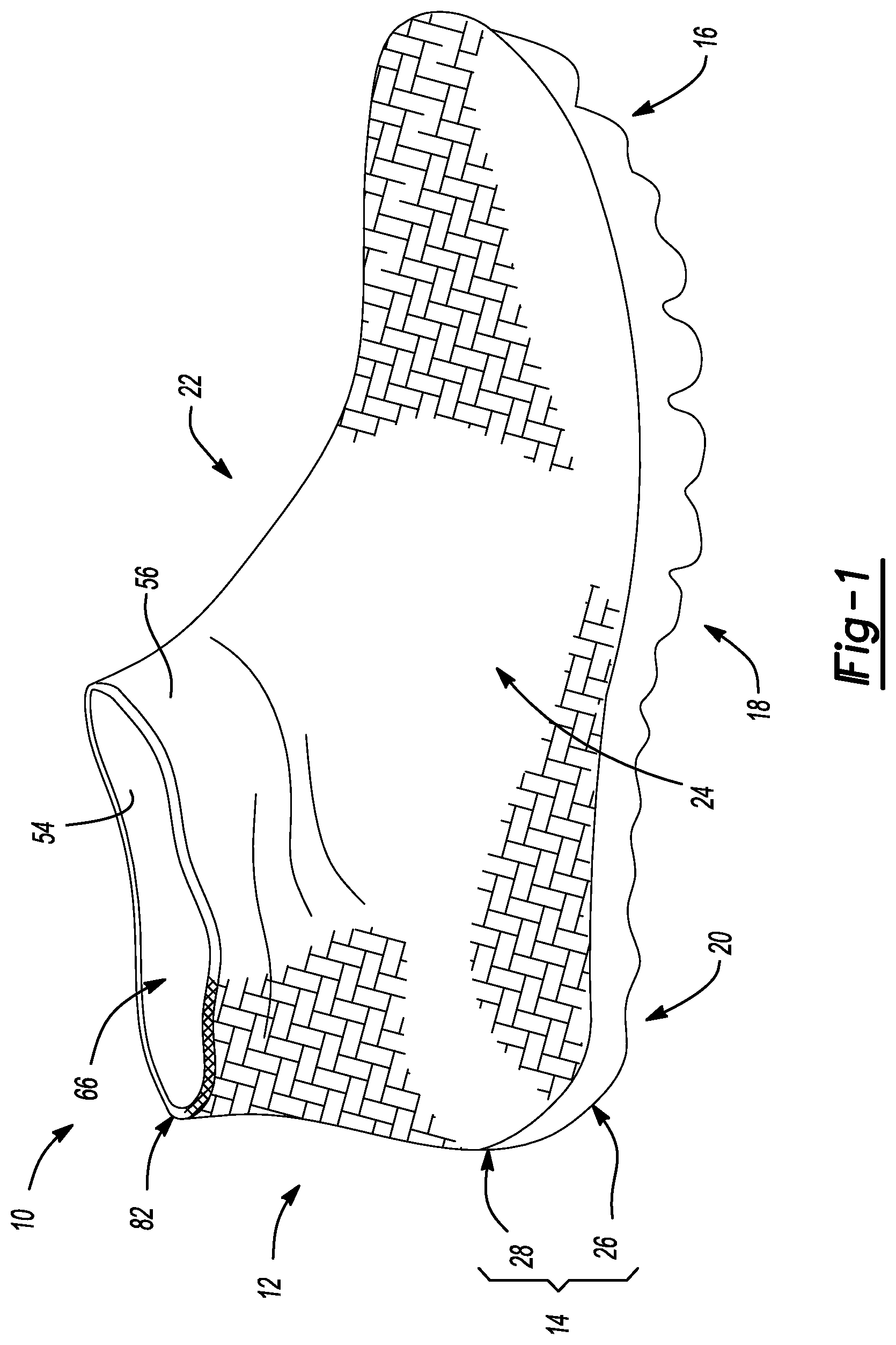 Patent US12426671 Figure 1 – Sole structure of an article of footwear and related methods