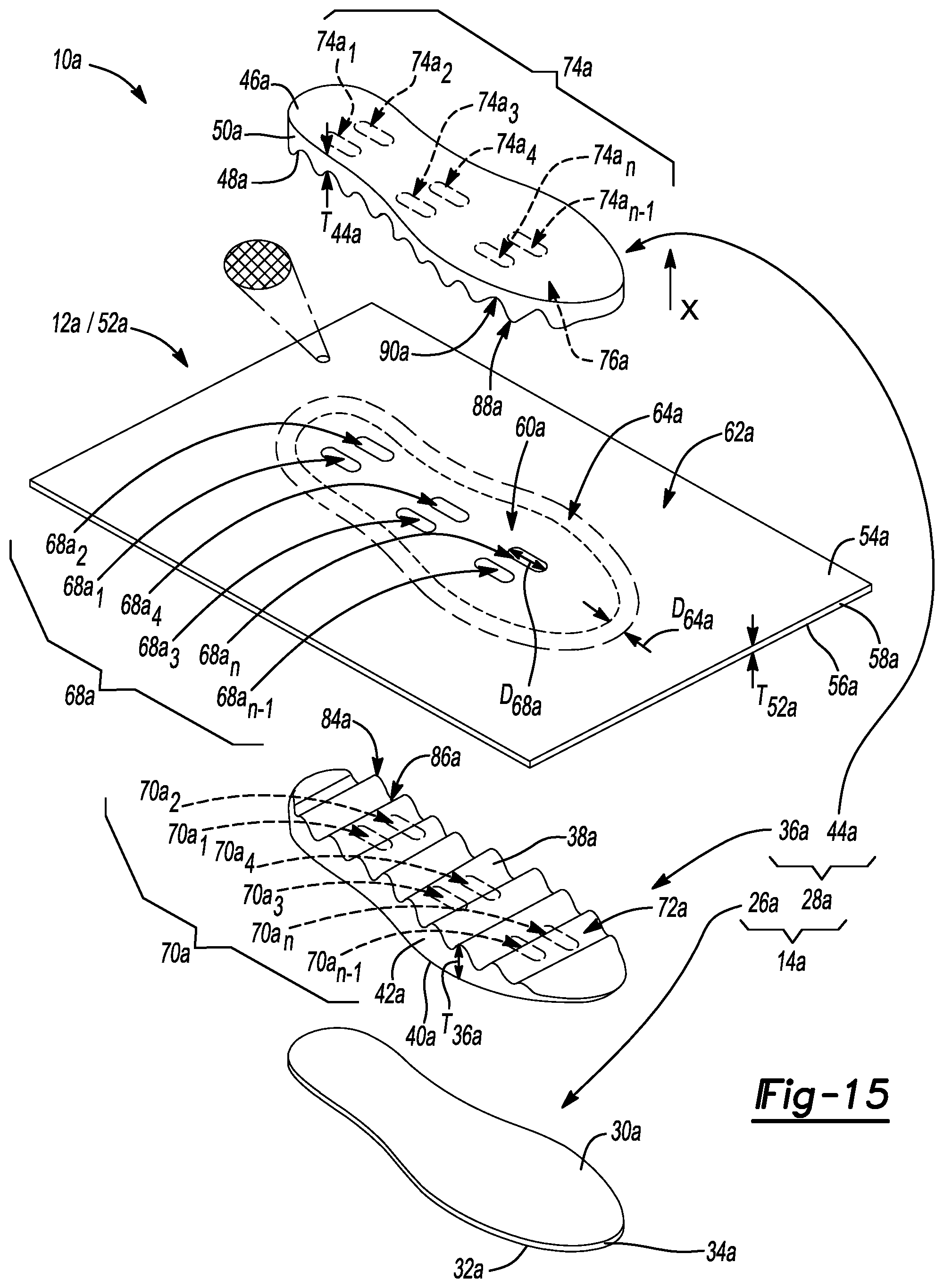 Patent US12426671 Figure 14 – Sole structure of an article of footwear and related methods