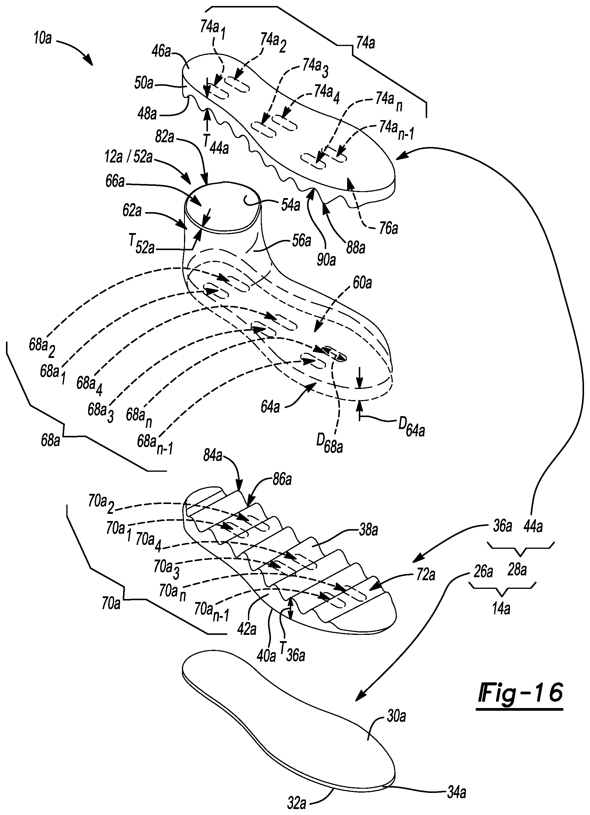 Patent US12426671 Figure 15 – Sole structure of an article of footwear and related methods