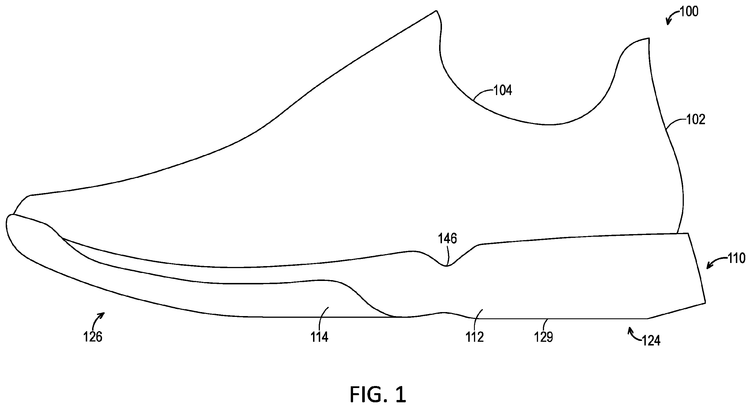 Patent US12426672 Figure 1 – Segmented sole for footwear