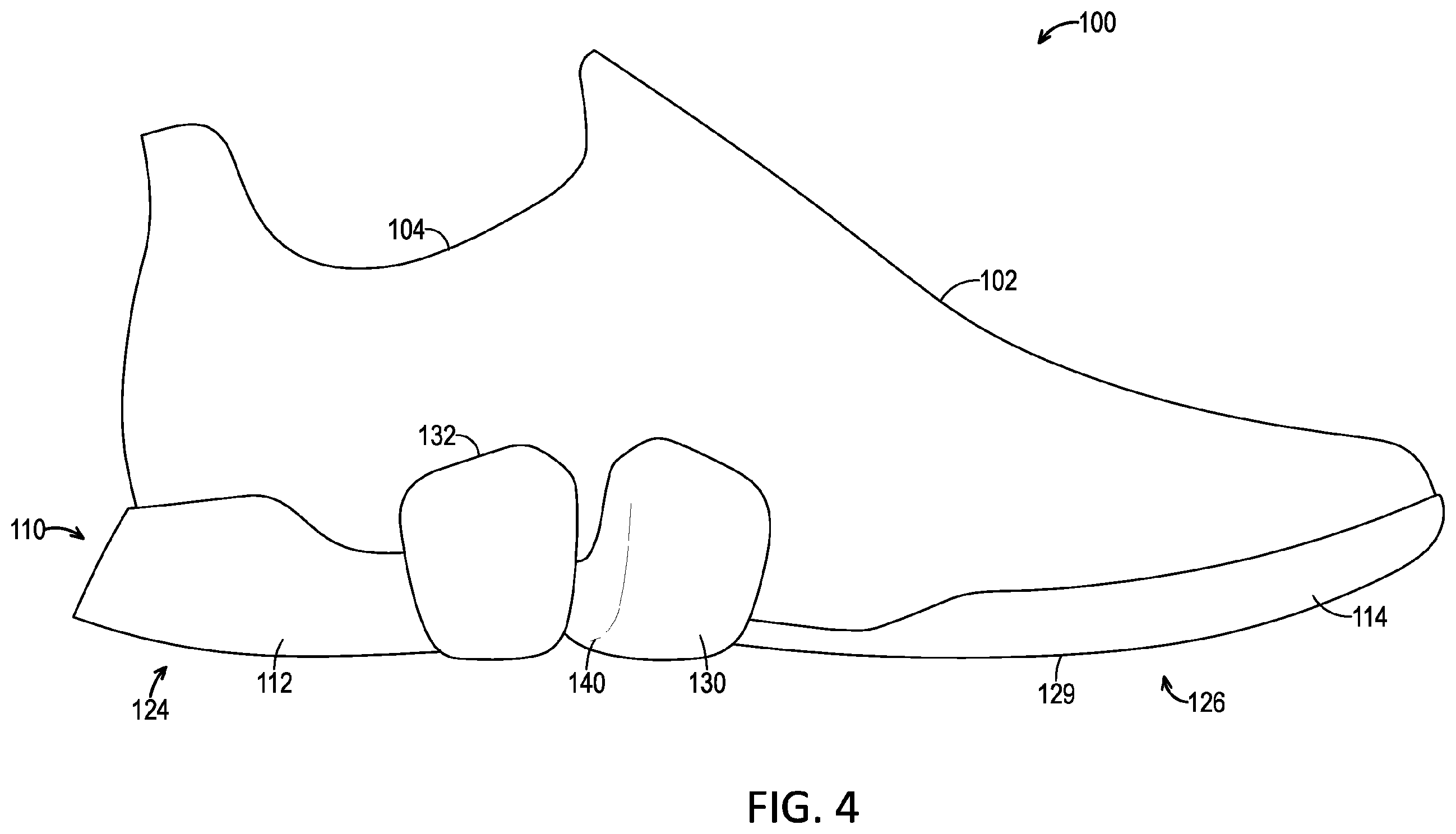 Patent US12426672 Figure 4 – Segmented sole for footwear