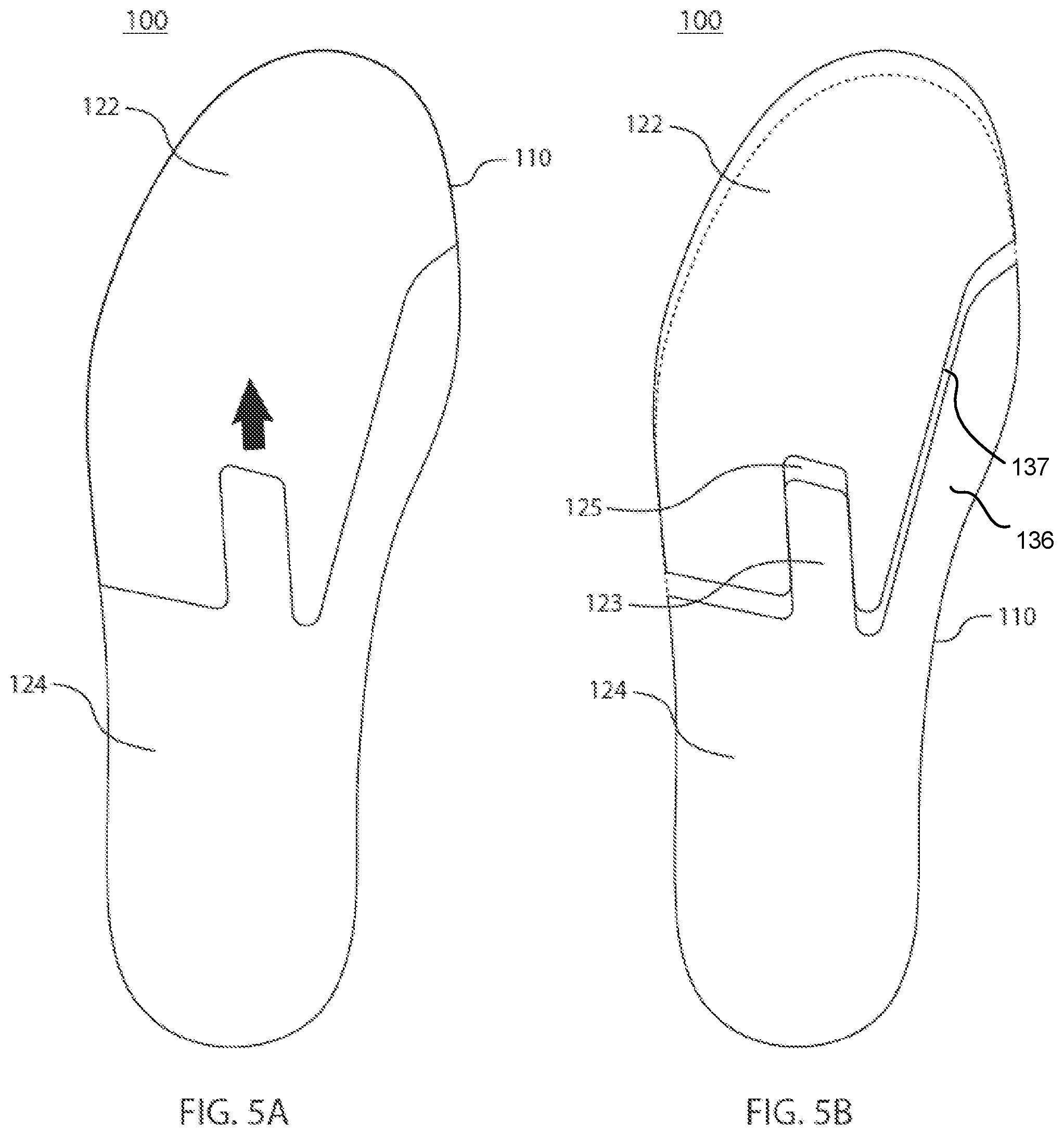 Patent US12426673 Figure 5 – Adjustable footwear having sole structure with interdependent parts