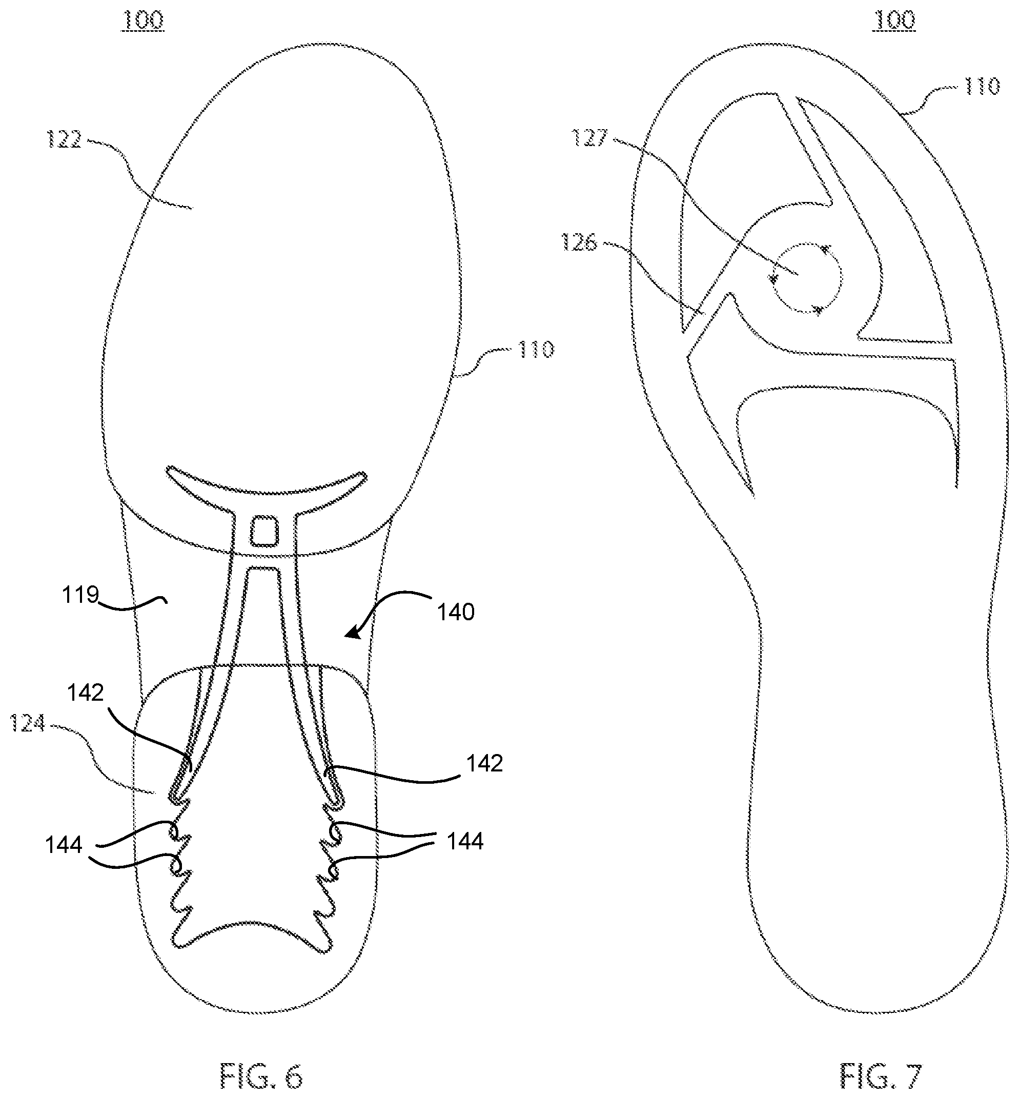 Patent US12426673 Figure 6 – Adjustable footwear having sole structure with interdependent parts