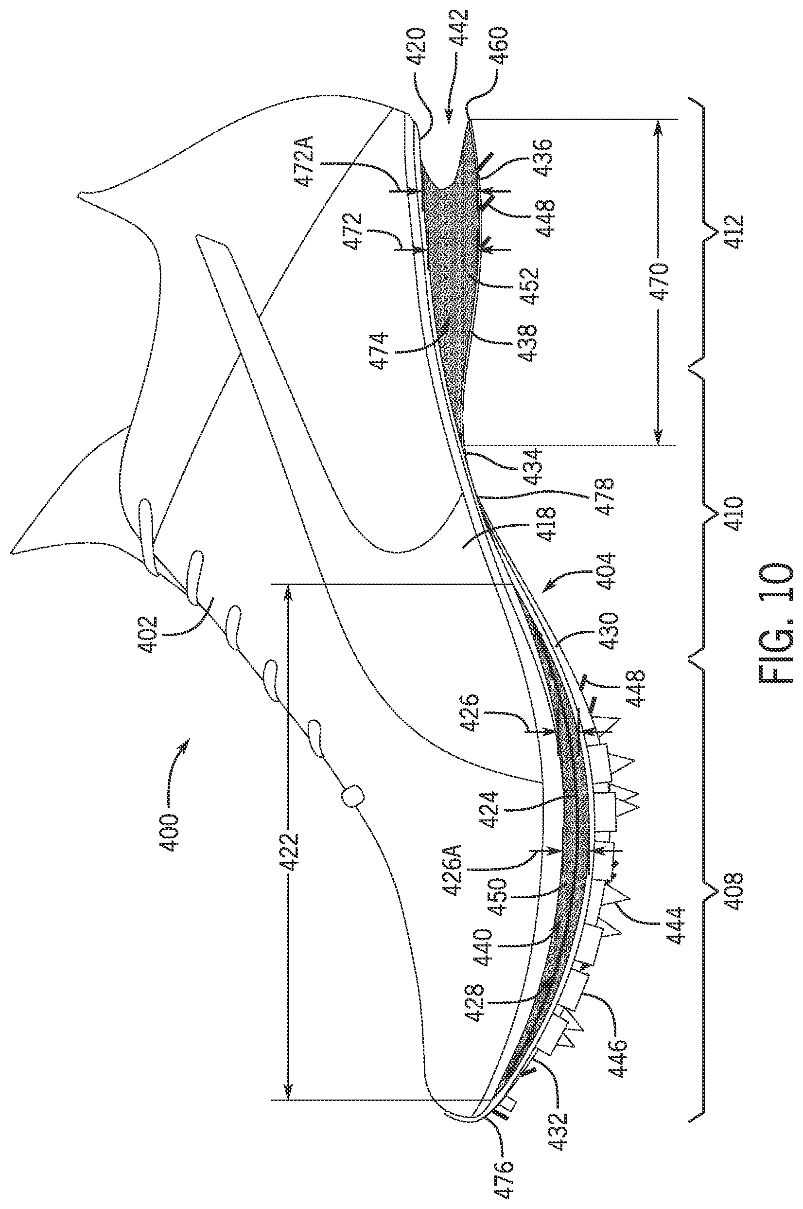 Patent US12426676 Figure 7 – Article of footwear having a sole plate